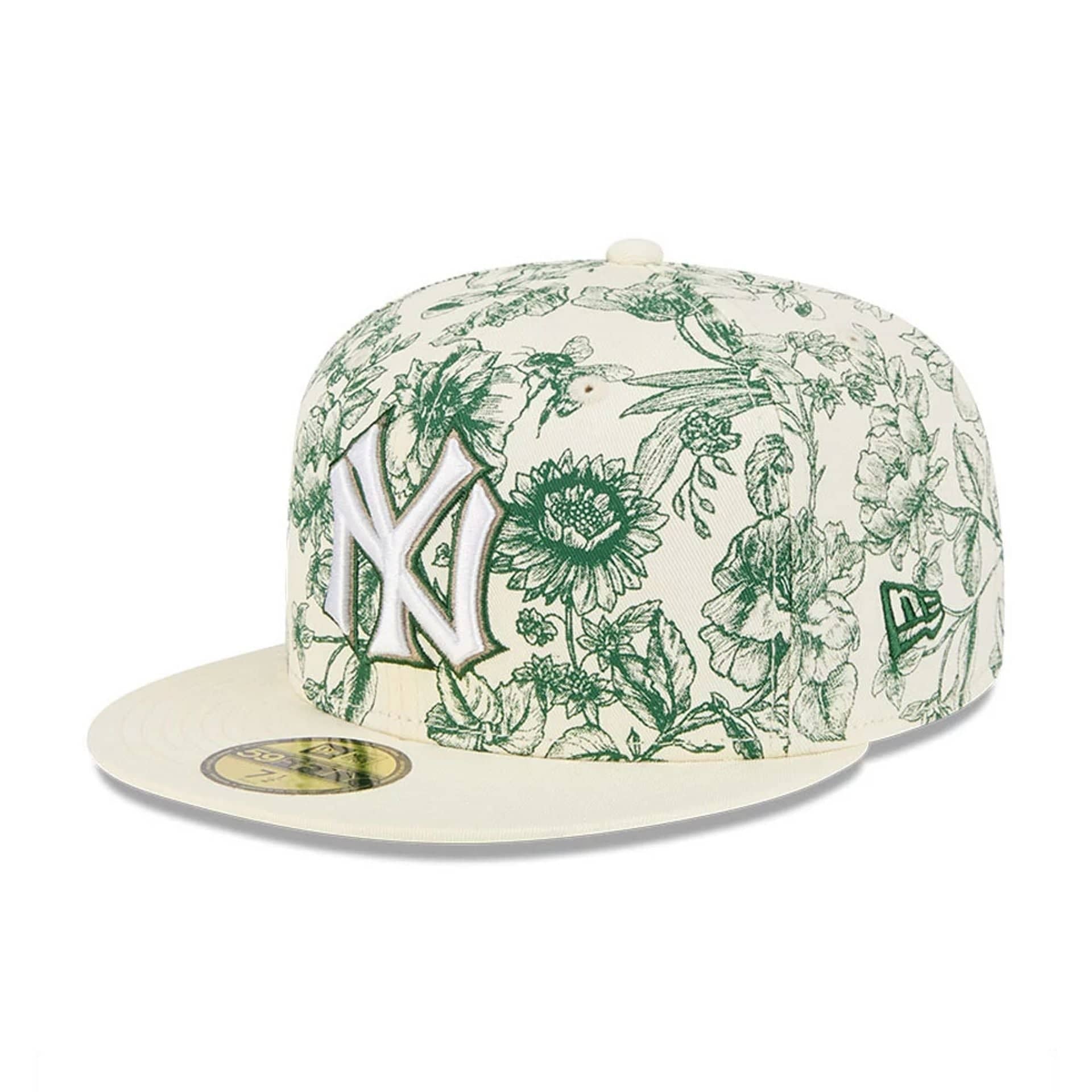 New York Yankees MLB Spring Floral White 59FIFTY Fitted Cap - Image 3