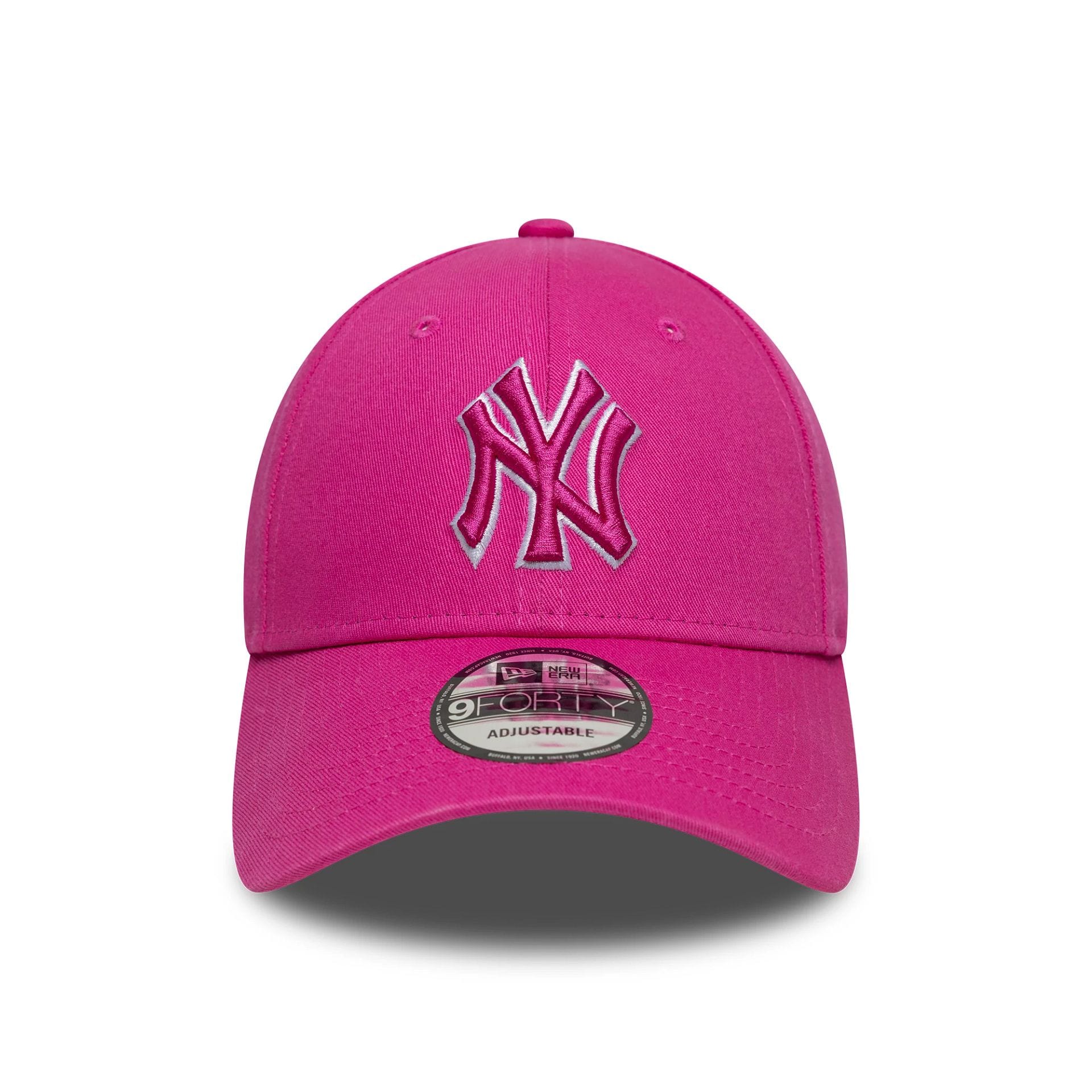 New York Yankees MLB Team Outline Bright Pink 9FORTY Adjustable Cap - Image 2