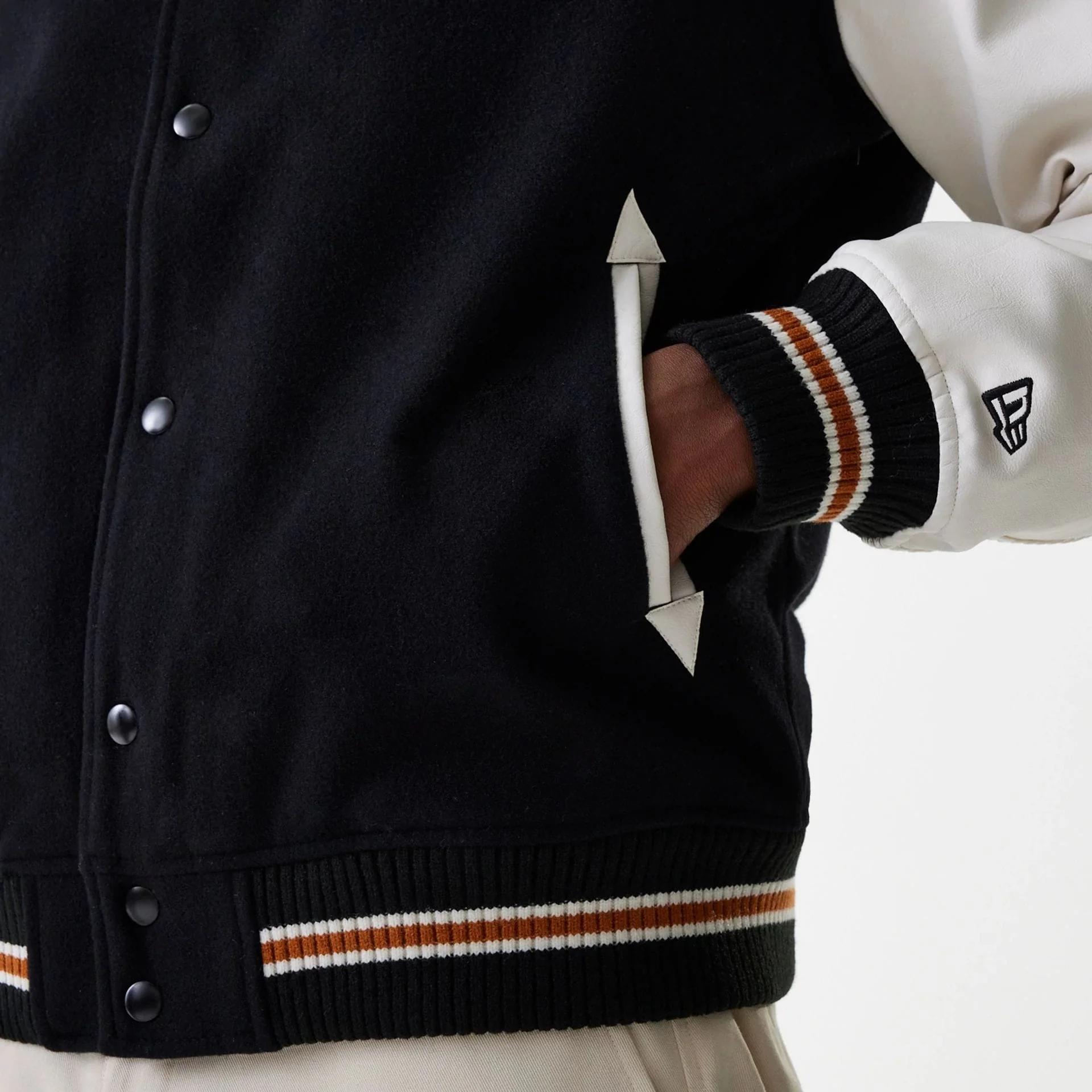 New York Yankees MLB Wordmark Black Varsity Jacket - Image 4