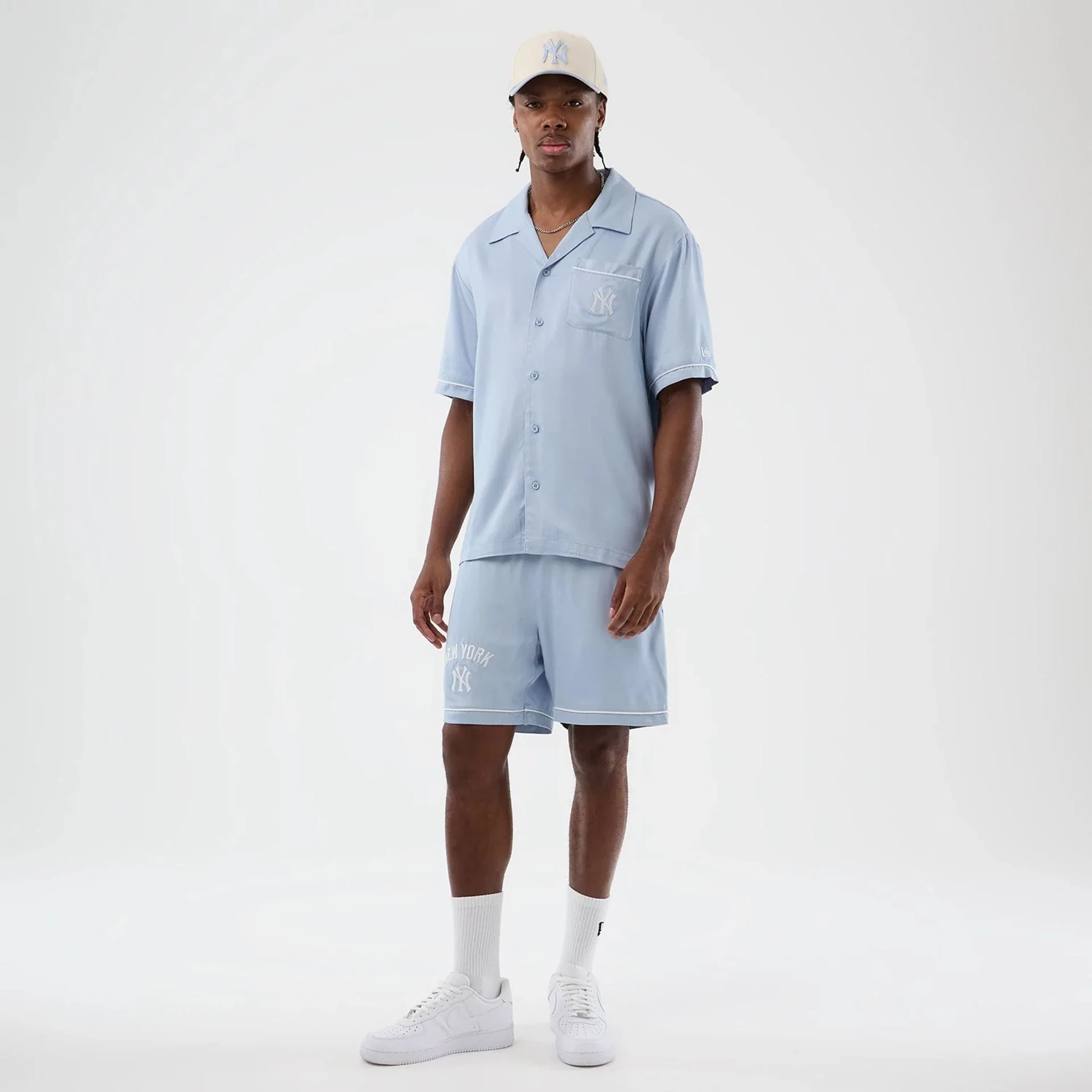 New York Yankees MLB Woven Pastel Blue Shorts - Image 8