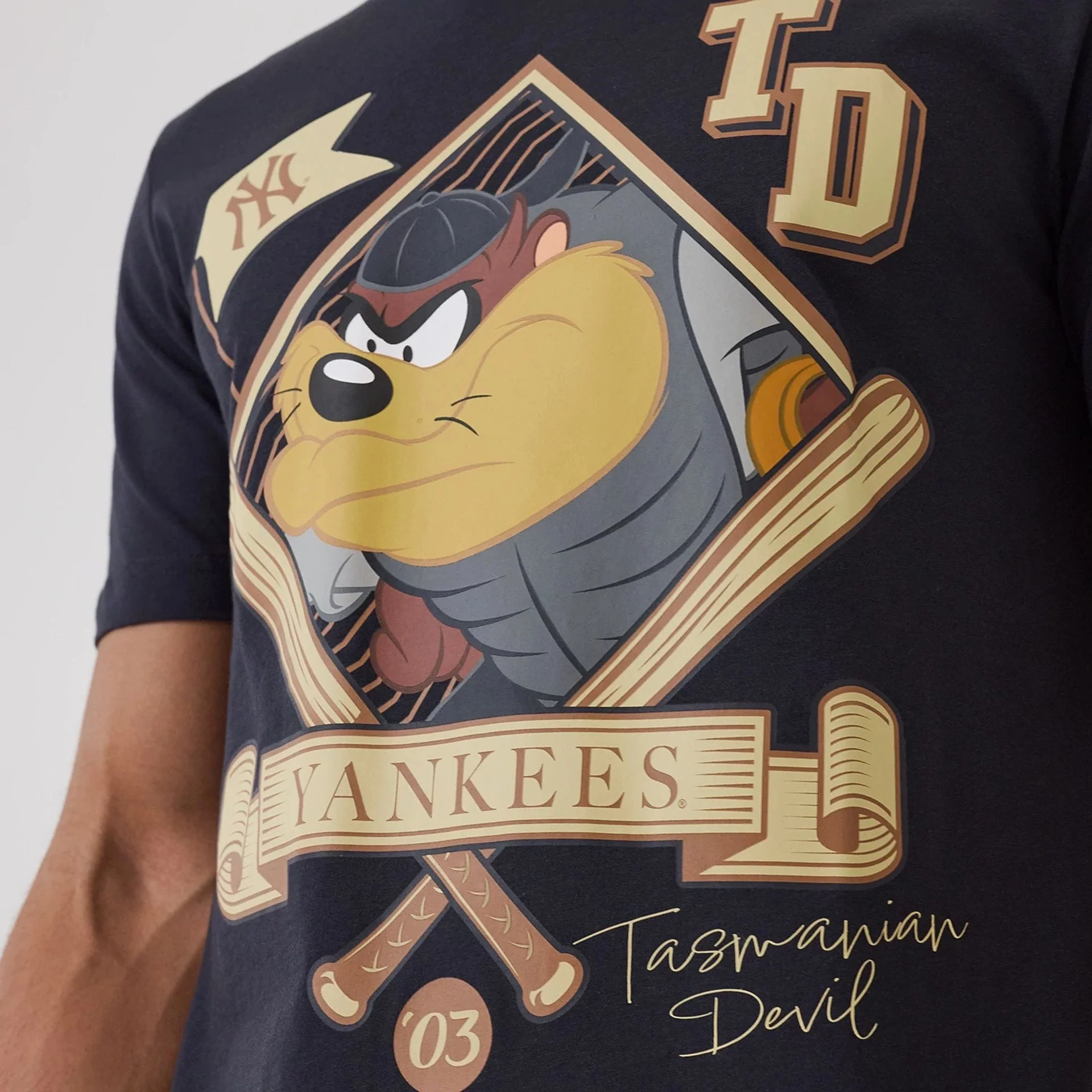 New York Yankees MLB X Looney Tunes Navy T-Shirt - Image 3