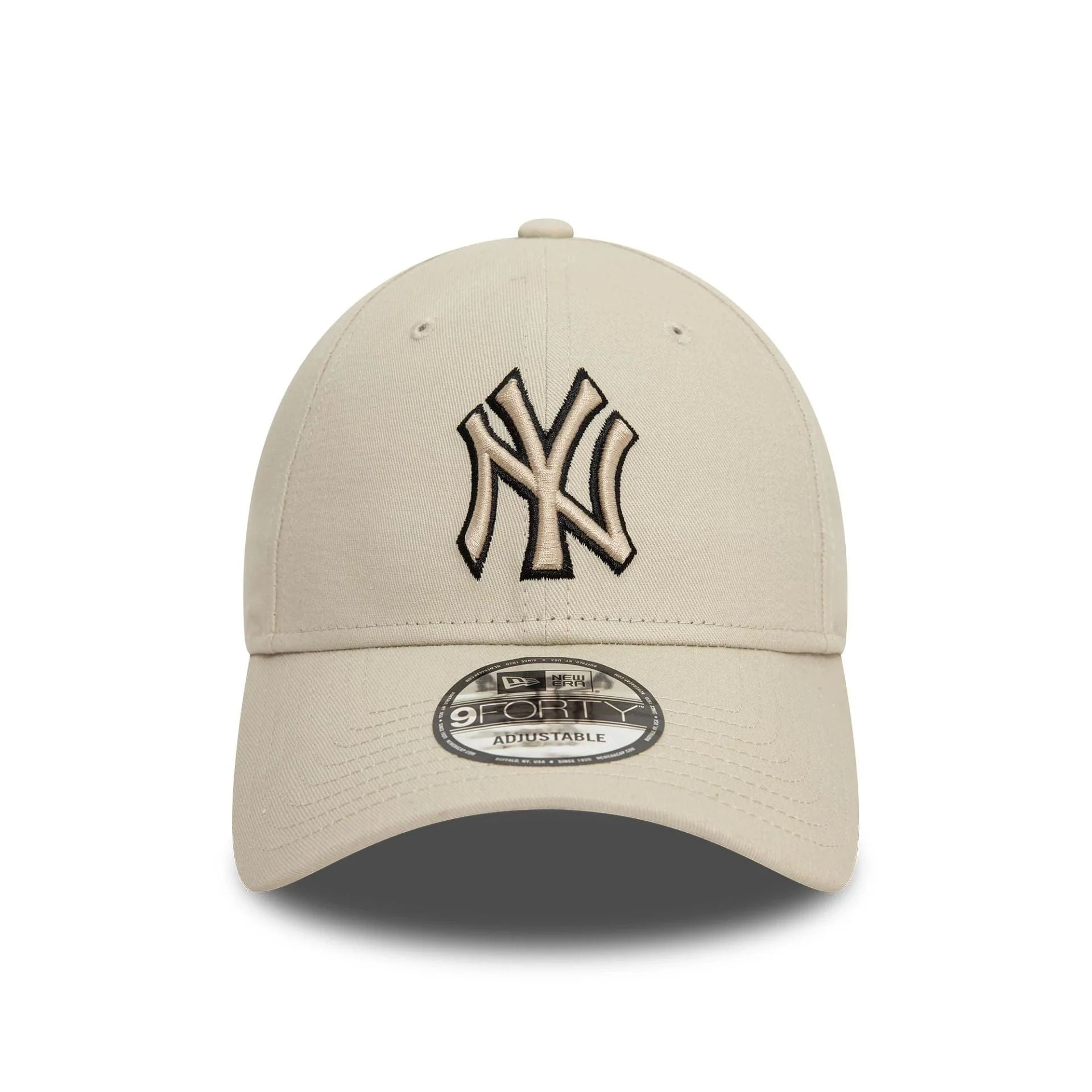 New York Yankees Team Outline Cream 9FORTY Adjustable Cap - Image 2