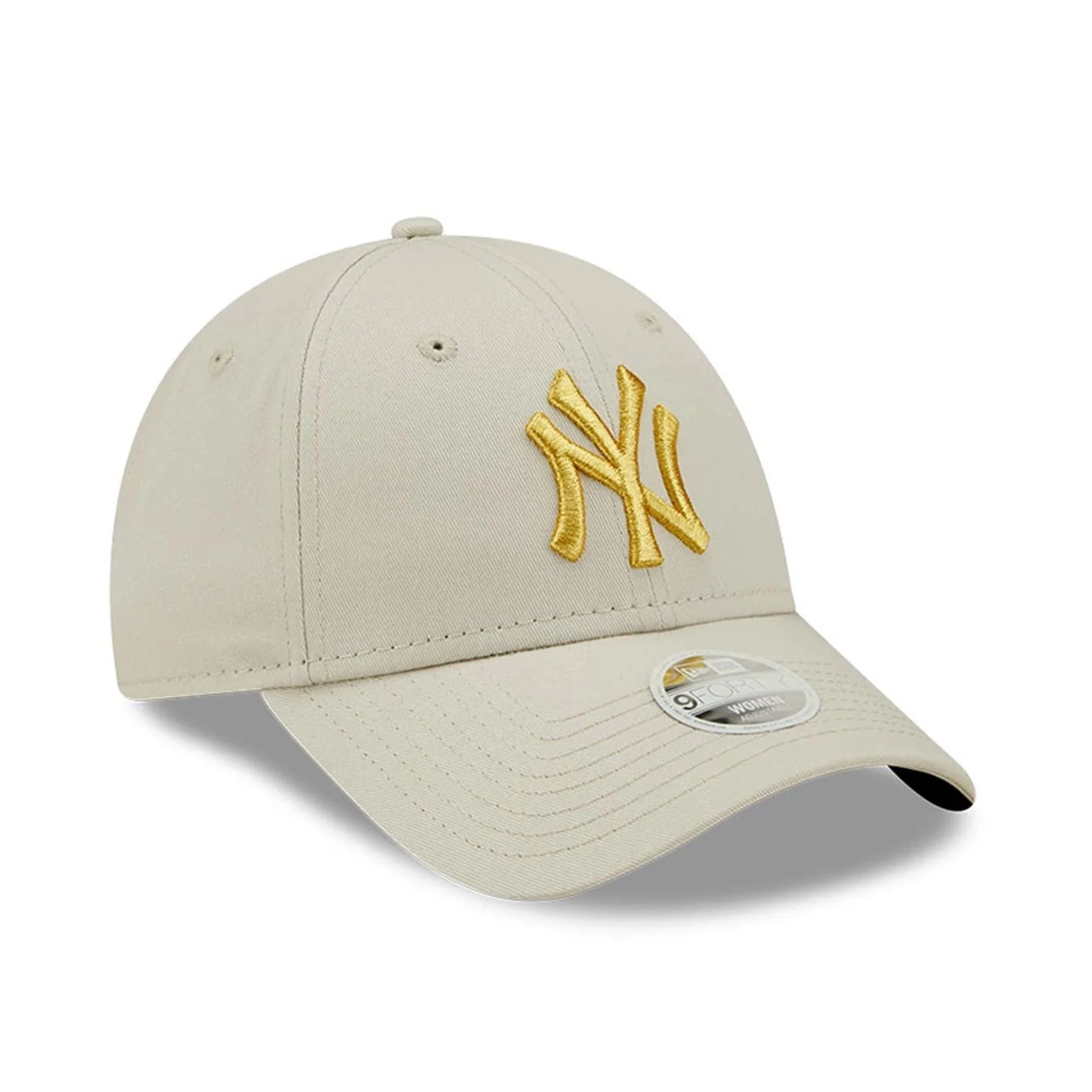 New York Yankees Womens Metallic Logo Cream 9FORTY Adjustable Cap - Image 3