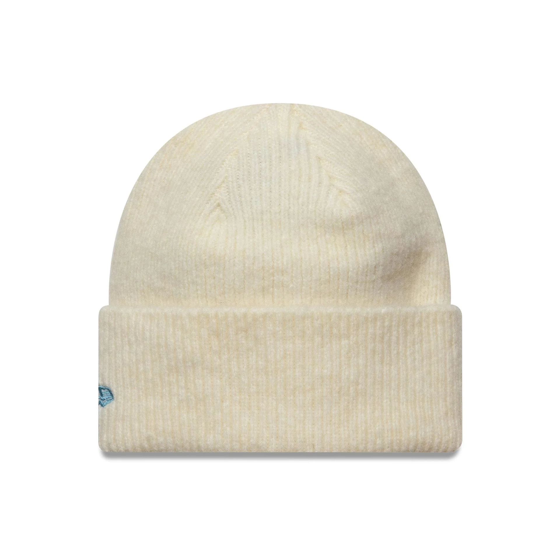 New York Yankees Womens MLB Cream Wide Cuff Knit Beanie Hat - Image 2