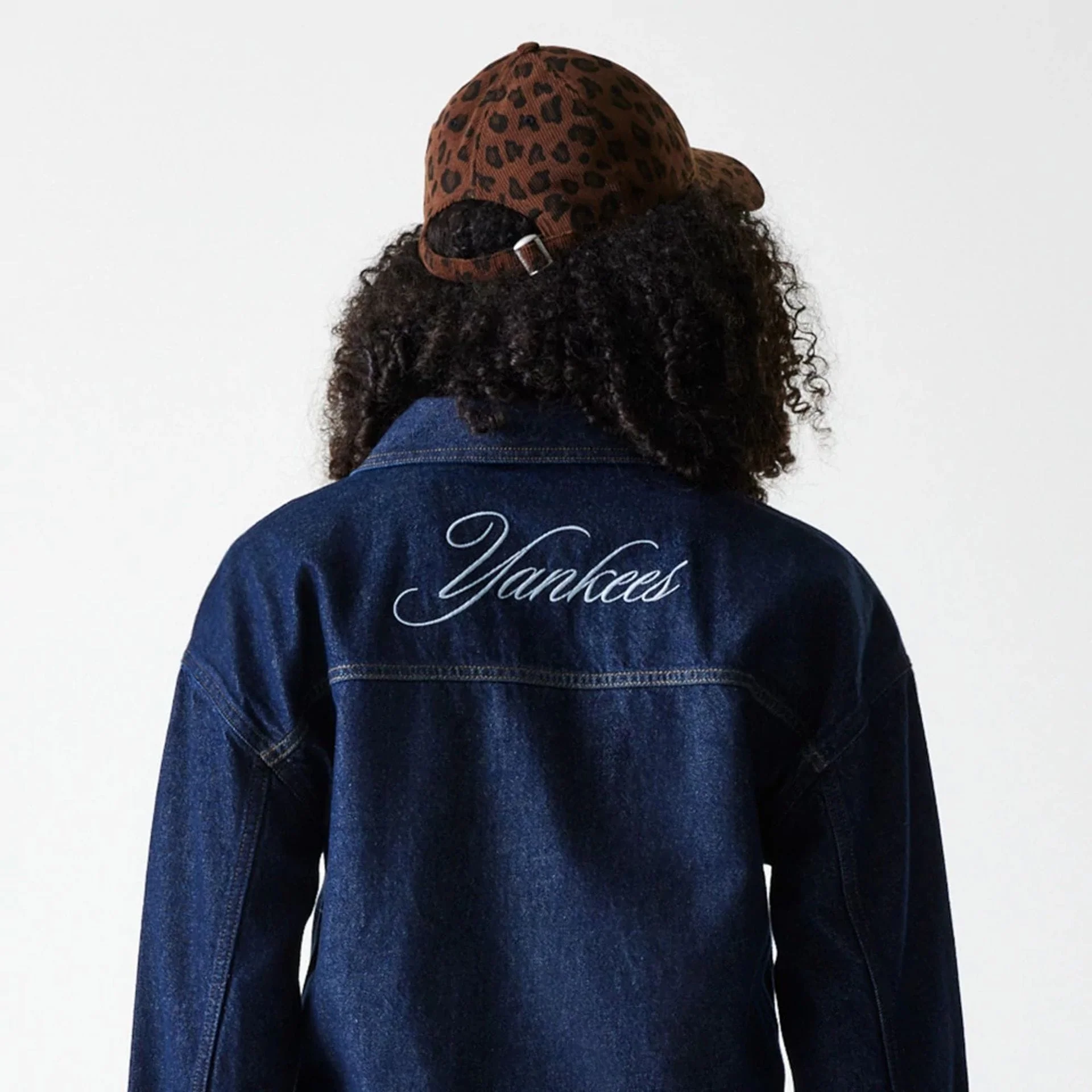 New York Yankees Womens MLB Denim Dark Blue Jacket - Image 5