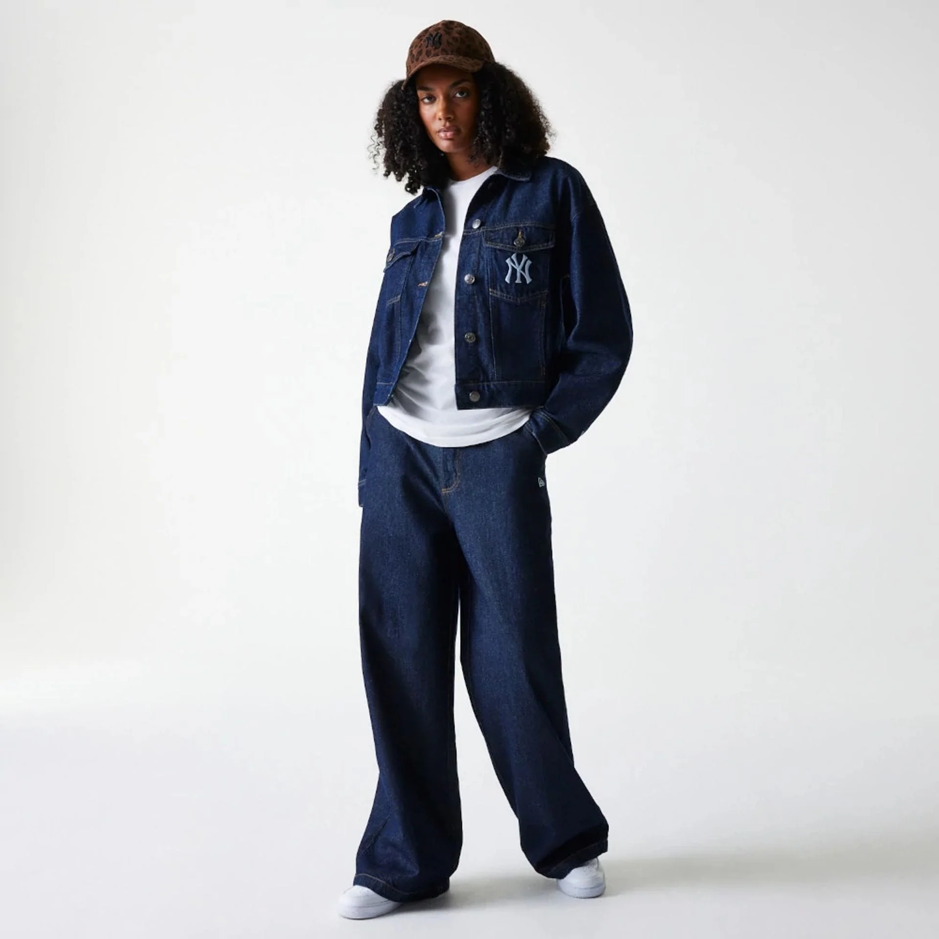 New York Yankees Womens MLB Denim Dark Blue Jacket - Image 7