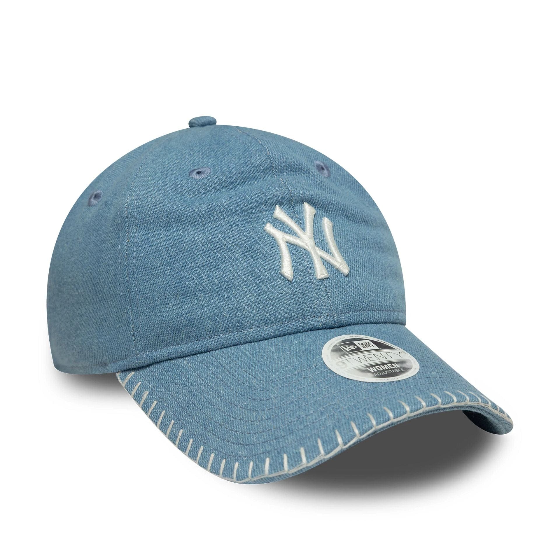 New York Yankees Womens MLB Denim Stitch Pastel Blue 9TWENTY Cap - Image 3