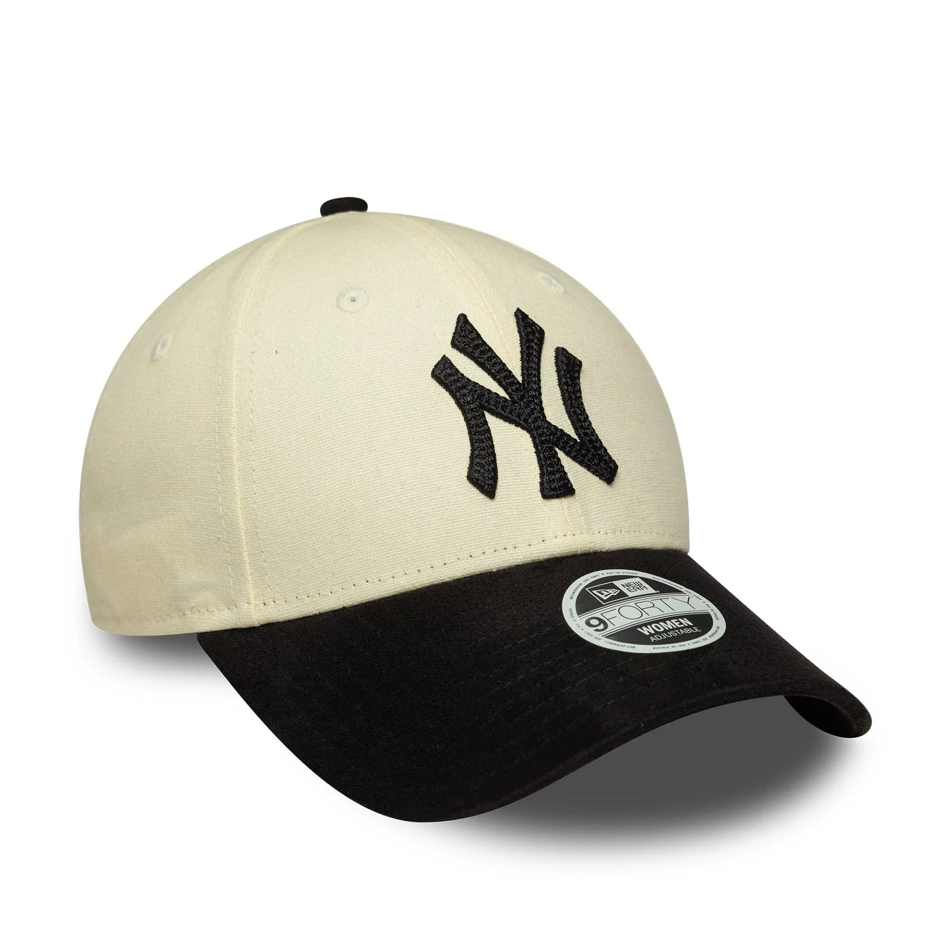 New York Yankees Womens MLB Faux Suede Light Beige 9FORTY Adjustable Cap - Image 3