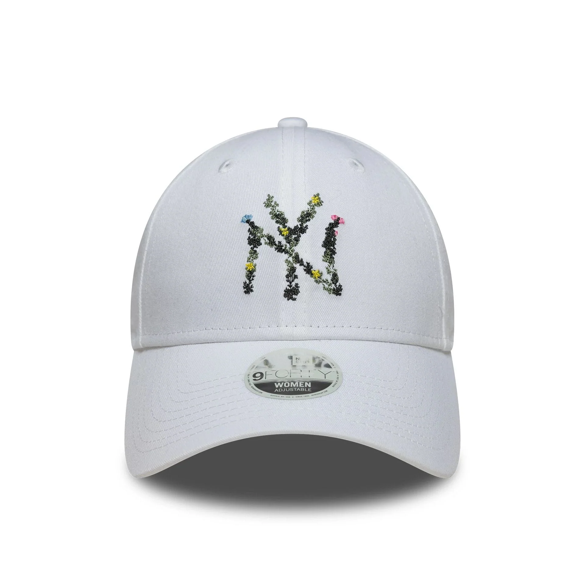 New York Yankees Womens MLB Floral Infill White 9FORTY Adjustable Cap - Image 2