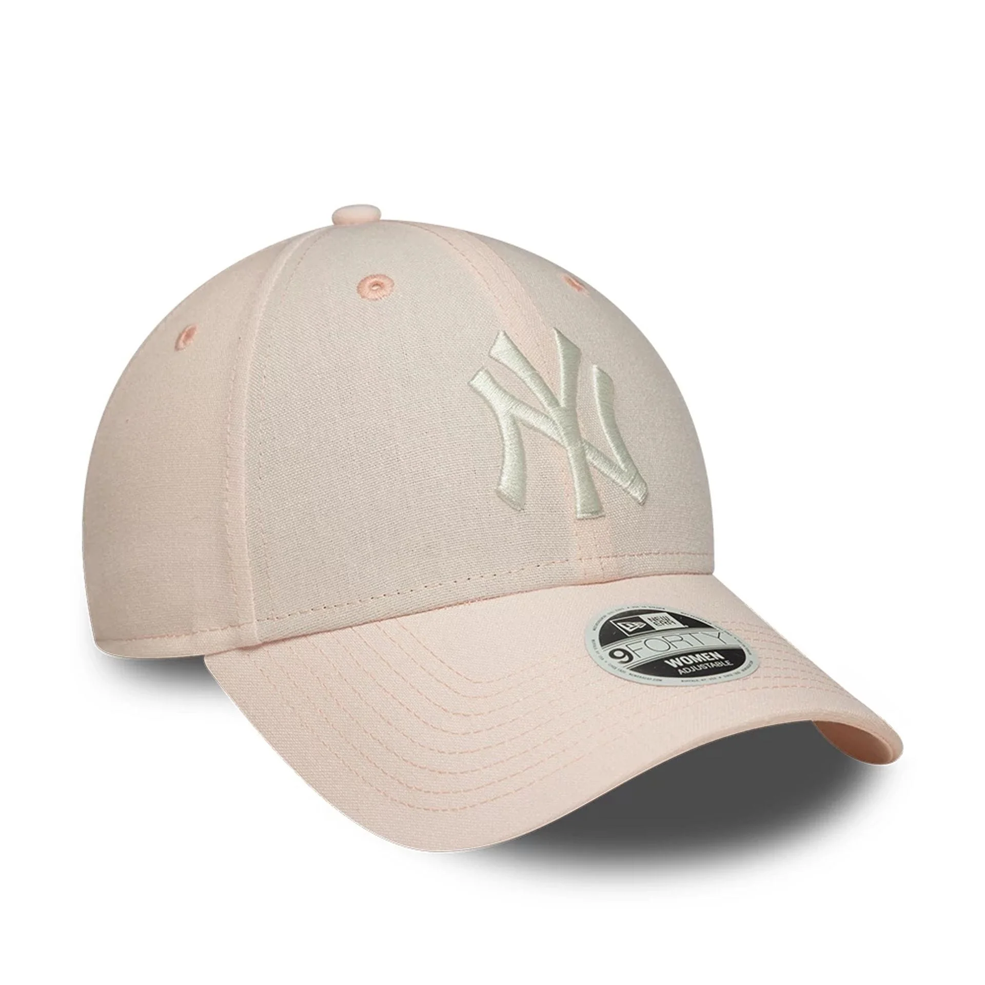 New York Yankees Womens MLB Linen Pastel Pink 9FORTY Adjustable Cap - Image 3