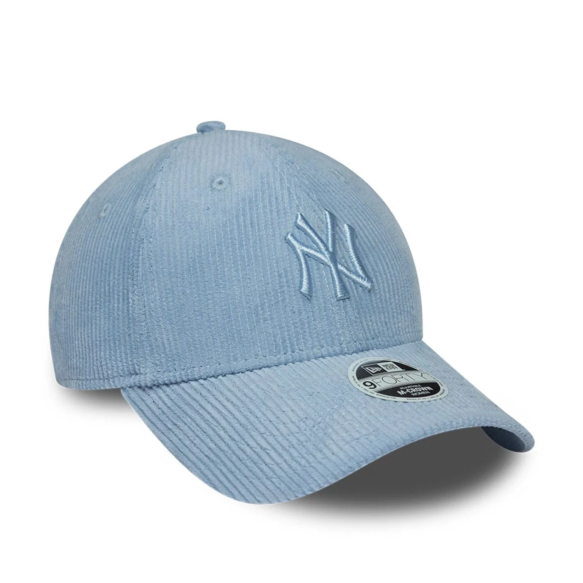 New York Yankees Womens MLB Pastel Cord Blue 9FORTY M-Crown Adjustable Cap - Image 3