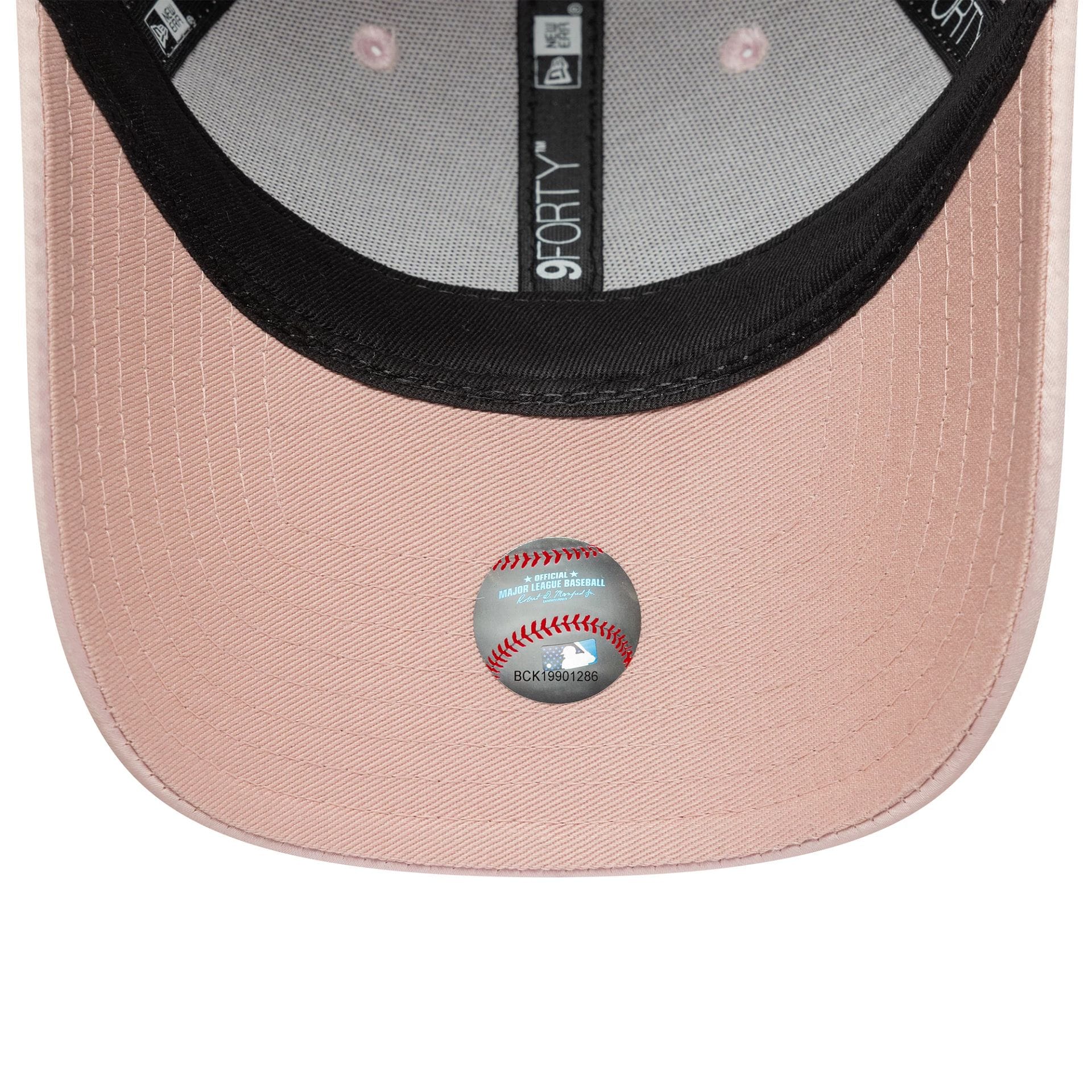 New York Yankees Womens MLB Satin Bow Back Pastel Pink 9FORTY Adjustable Cap - Image 5