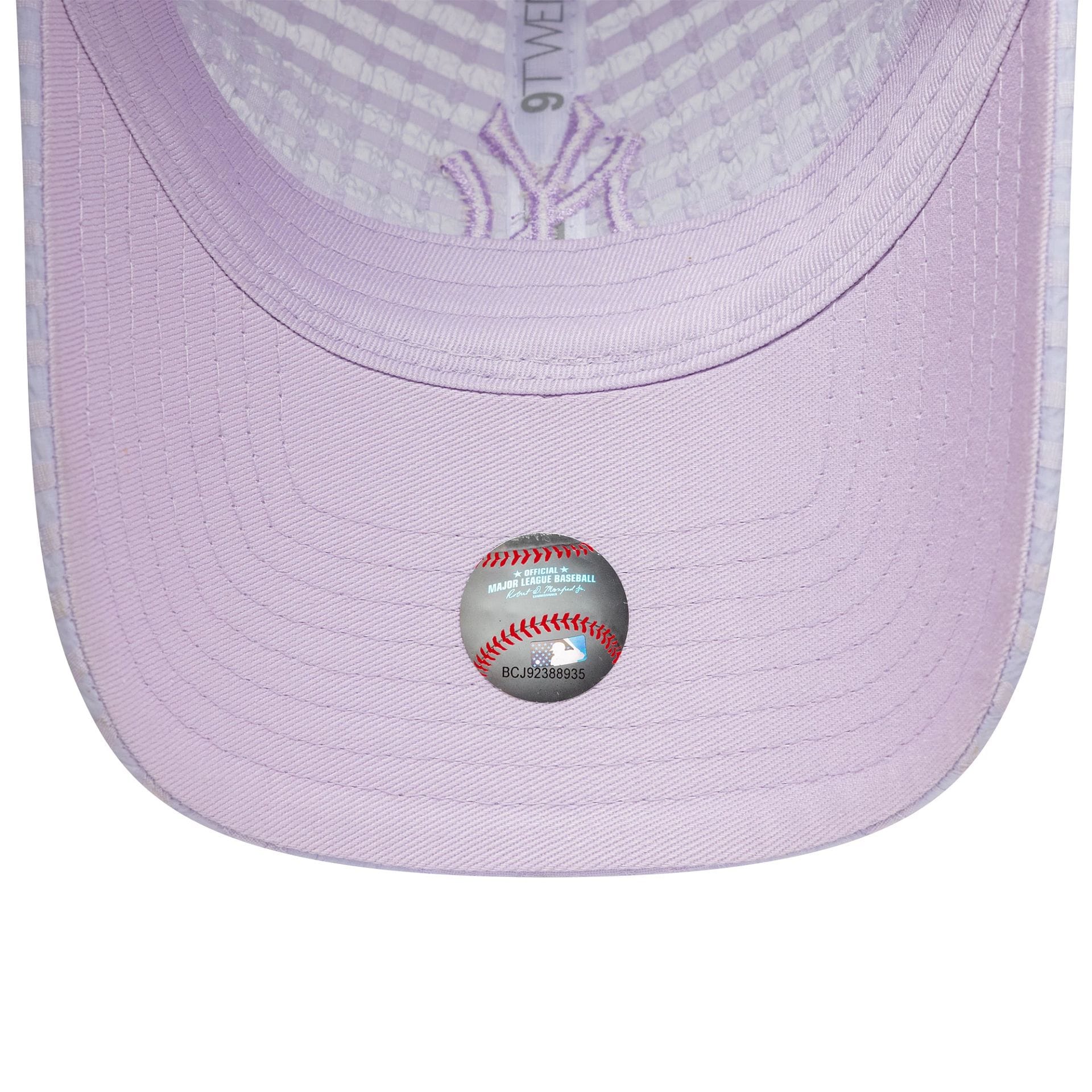 New York Yankees Womens MLB Seersucker Pastel Purple 9TWENTY Adjustable Cap - Image 5