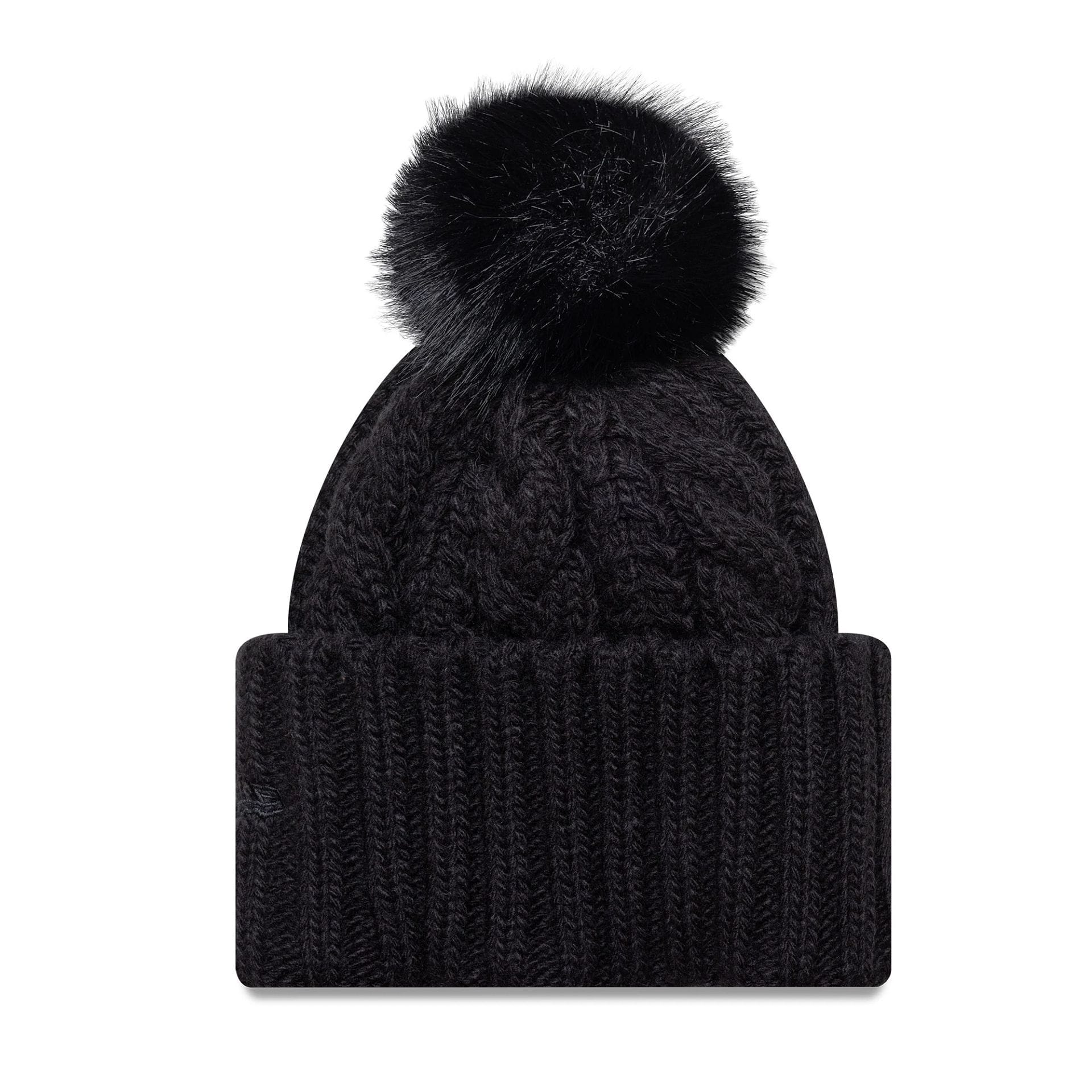 New York Yankees Youth MLB Black Cable Knit Beanie Hat - Image 2