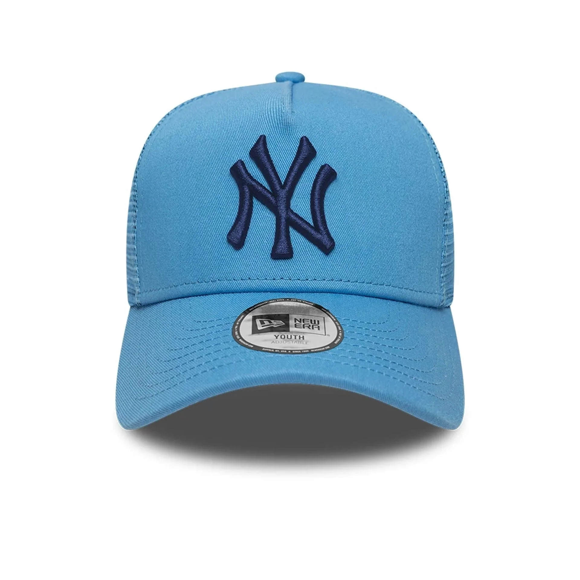 New York Yankees Youth MLB League Essential Pastel Blue 9FORTY A-Frame Trucker Adjustable Cap - Image 2