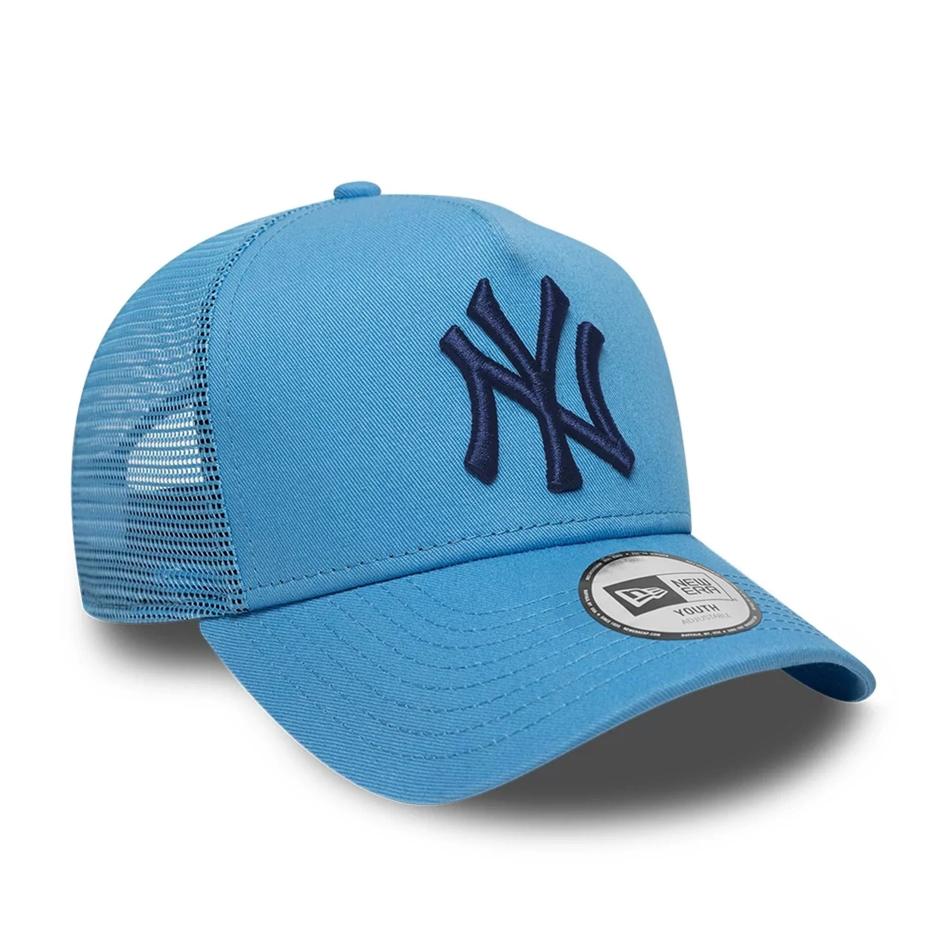 New York Yankees Youth MLB League Essential Pastel Blue 9FORTY A-Frame Trucker Adjustable Cap - Image 3