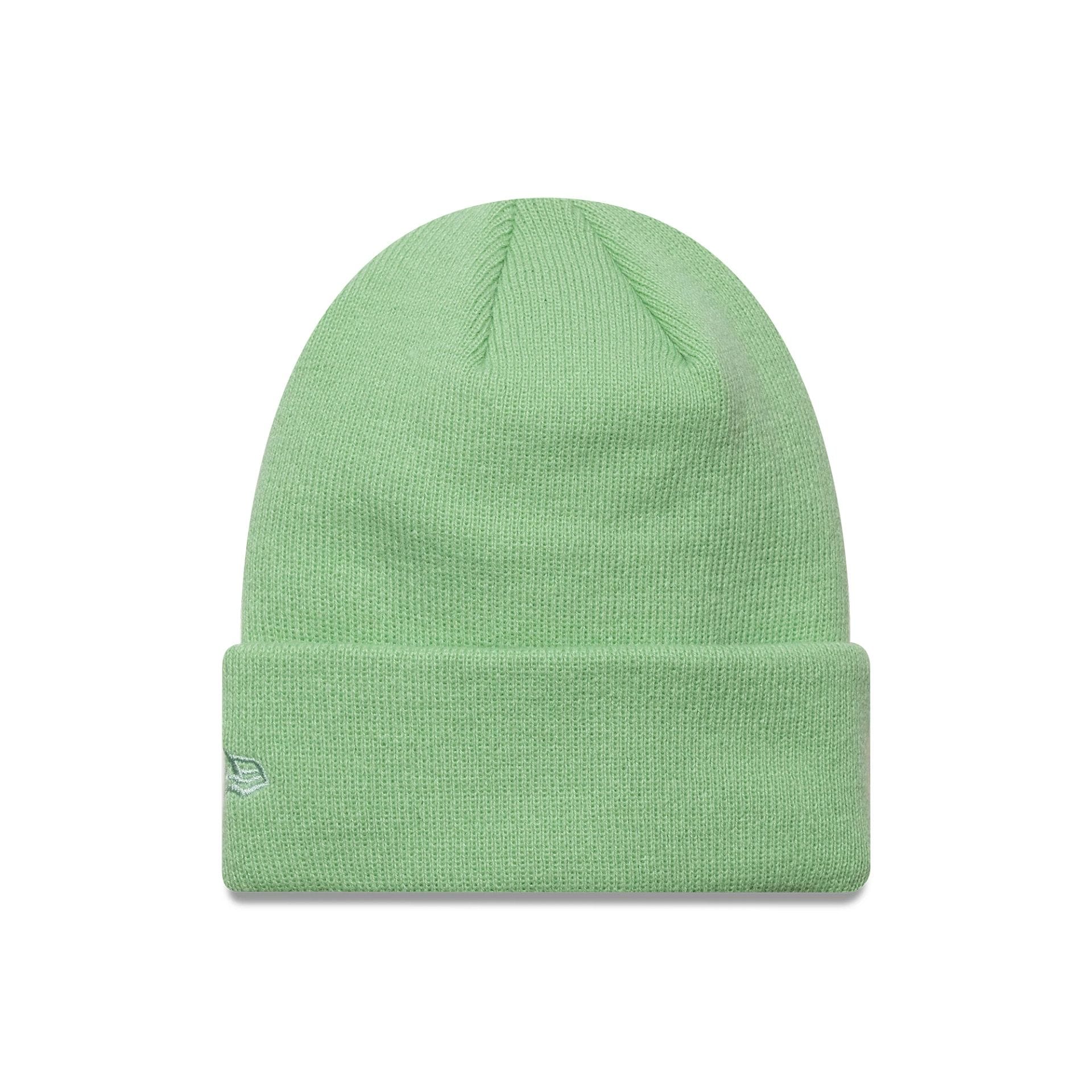 New York Yankees Youth MLB League Essential Pastel Green Cuff Knit Beanie Hat - Image 2