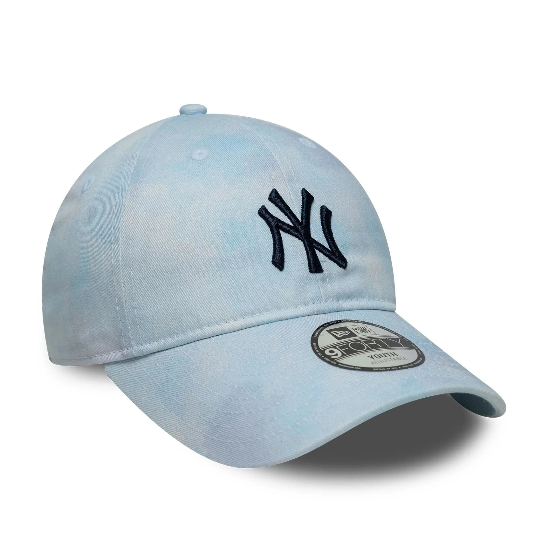 New York Yankees Youth MLB Tie Dye Pastel Blue 9TWENTY Cap - Image 3