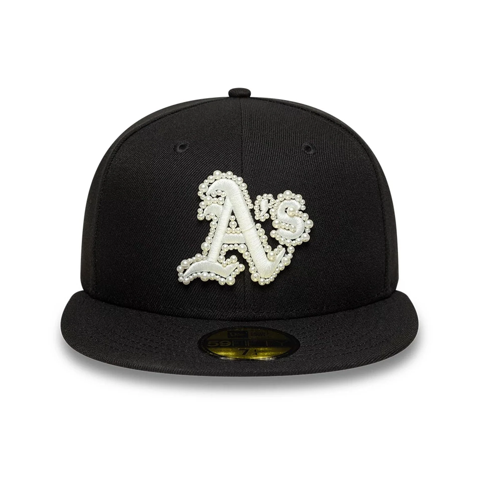 Oakland Athletics MLB Faux Pearl Black 59FIFTY Fitted Cap - Image 3