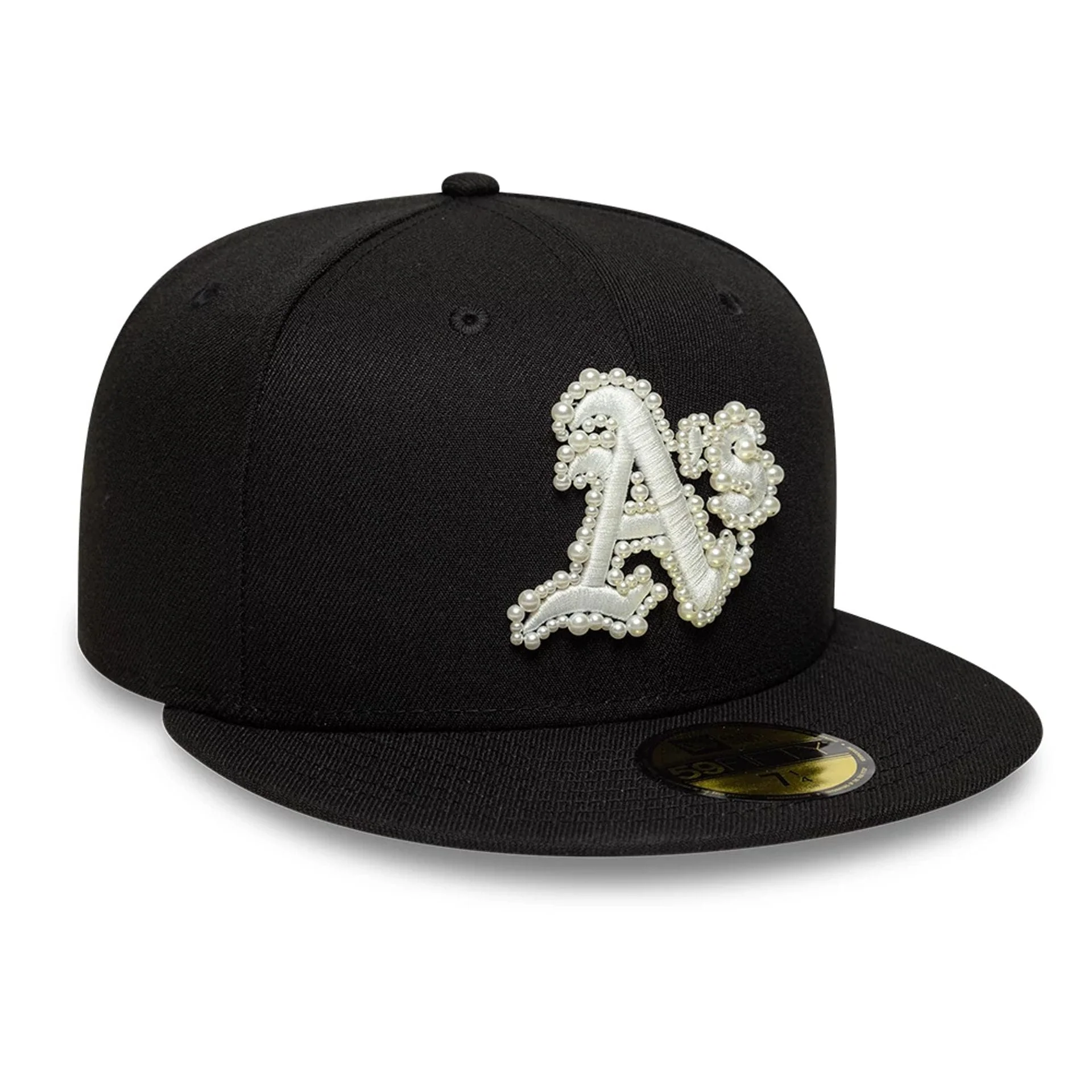 Oakland Athletics MLB Faux Pearl Black 59FIFTY Fitted Cap - Image 4
