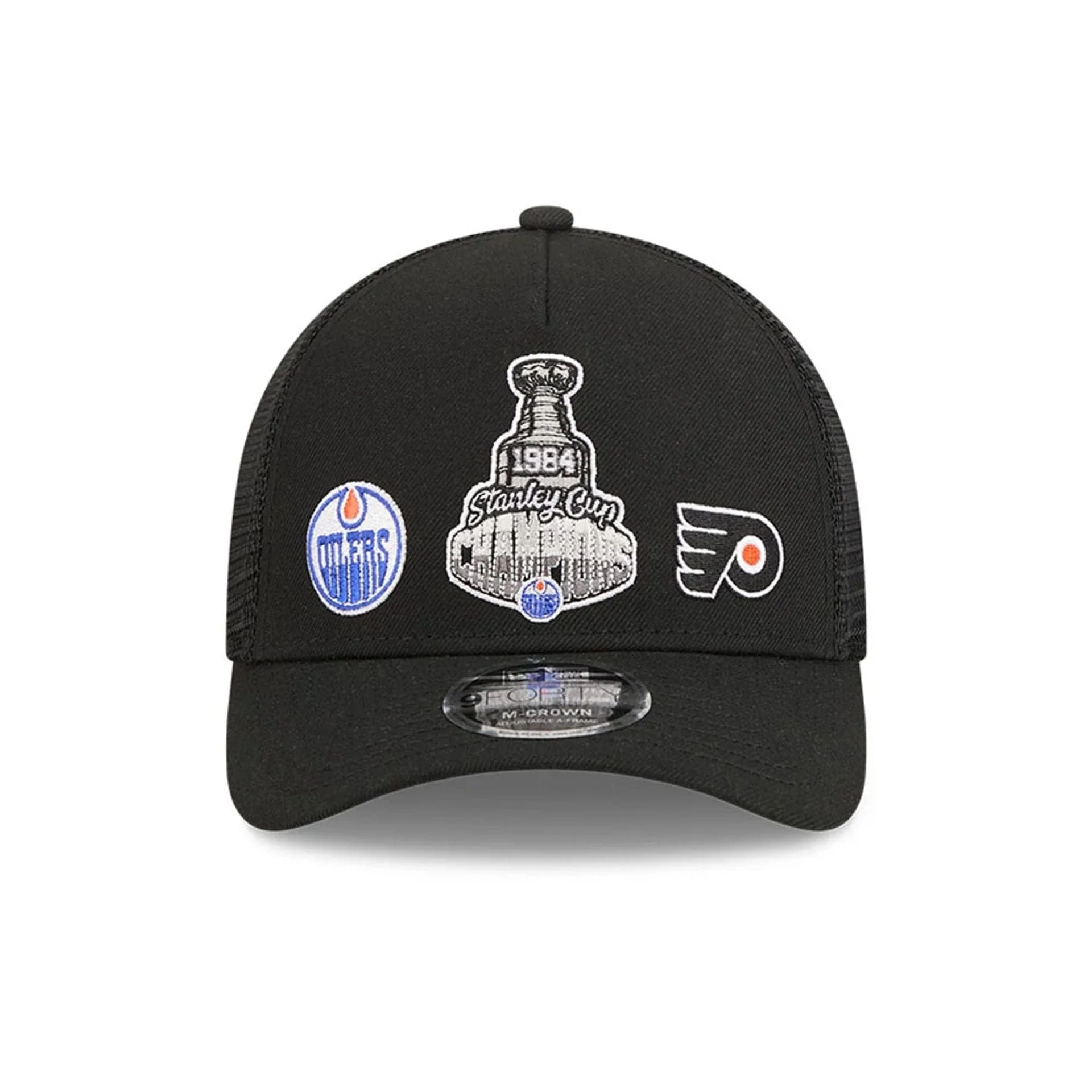 Oilers NHL Stanley Cup Black 9FORTY M-Crown A-Frame Trucker Adjustable Cap - Image 3