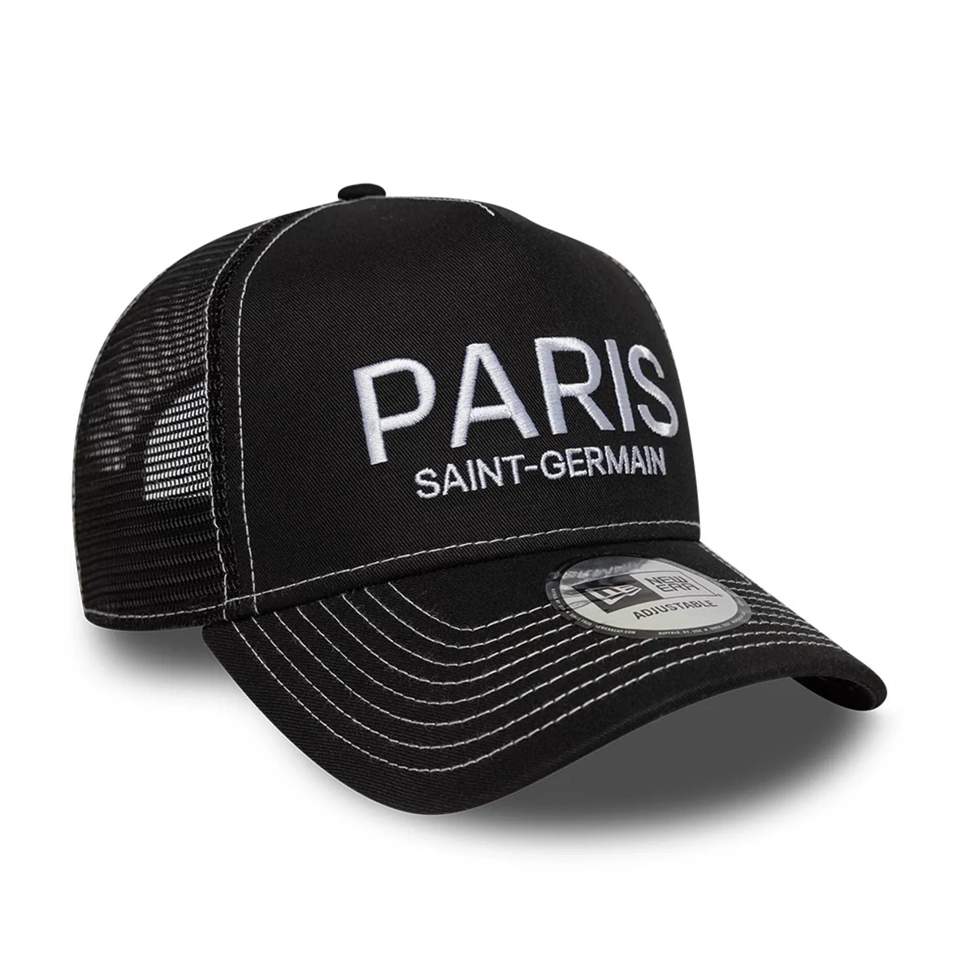Paris Saint Germain Black 9FORTY E-Frame Trucker Adjustable Cap - Image 3