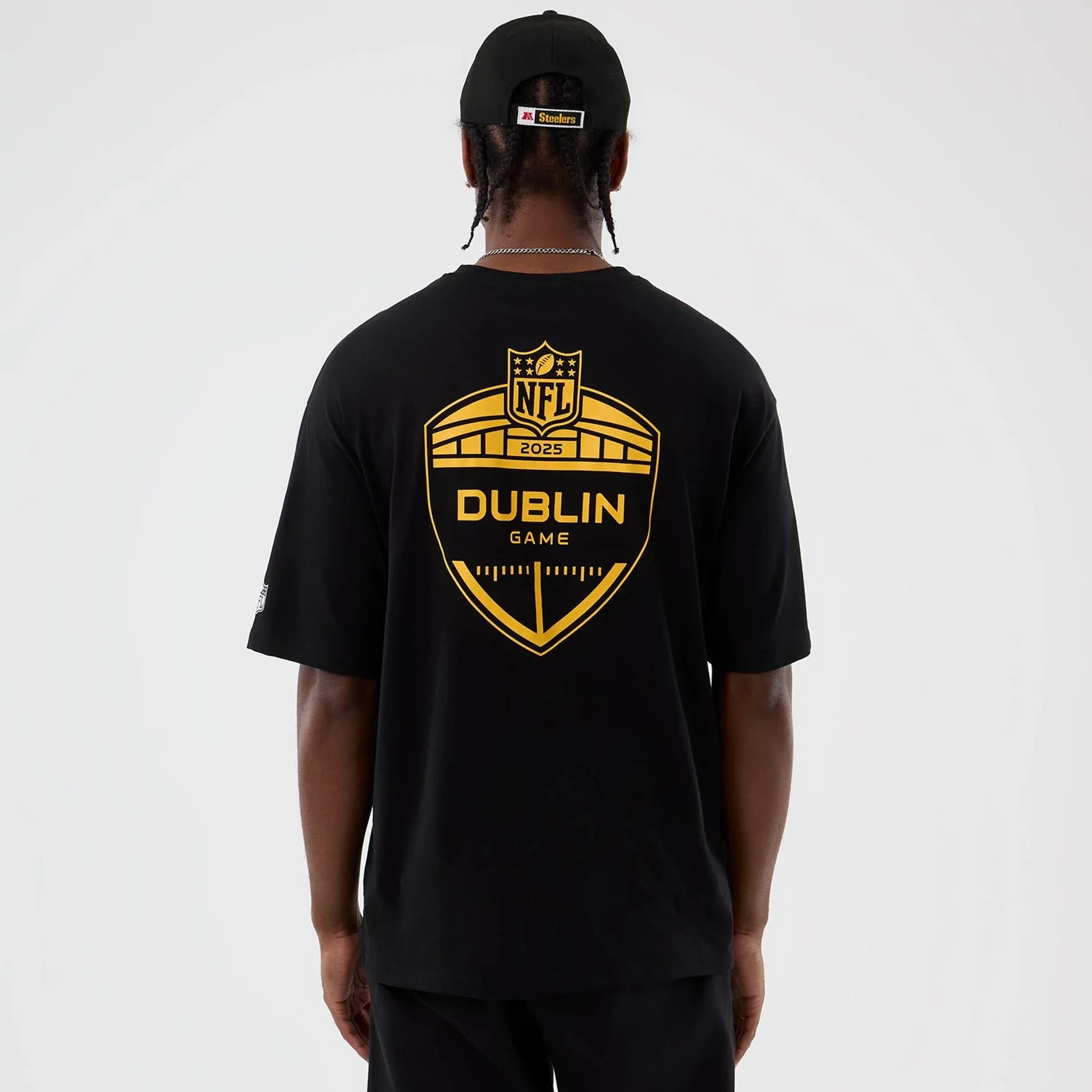 Pittsburgh Steelers NFL International Series Games Black Oversized T-Shirt - Image 2