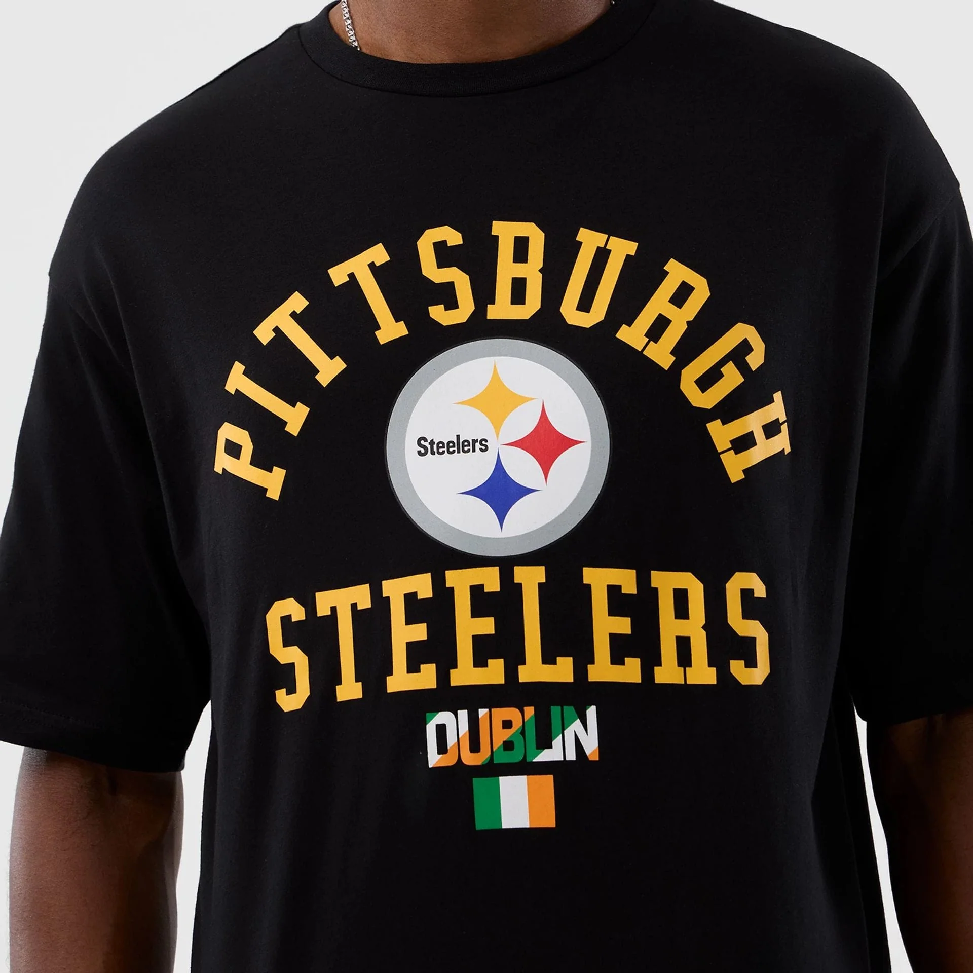 Pittsburgh Steelers NFL International Series Games Black Oversized T-Shirt - Image 3