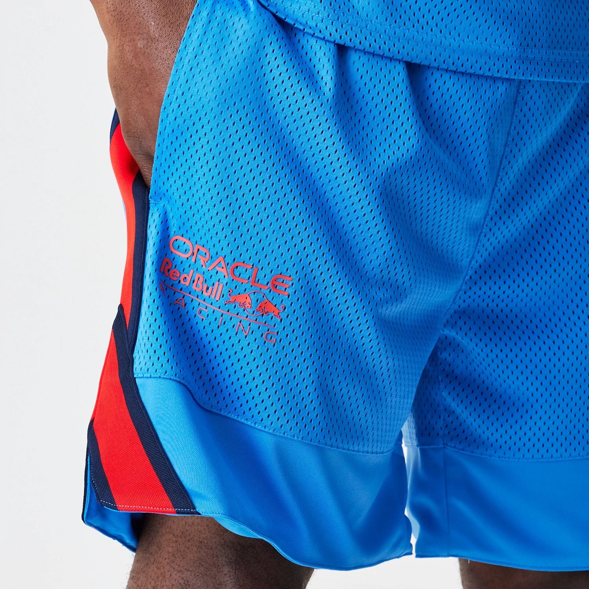 Red Bull Racing Basketball Mesh Blue Shorts - Image 3