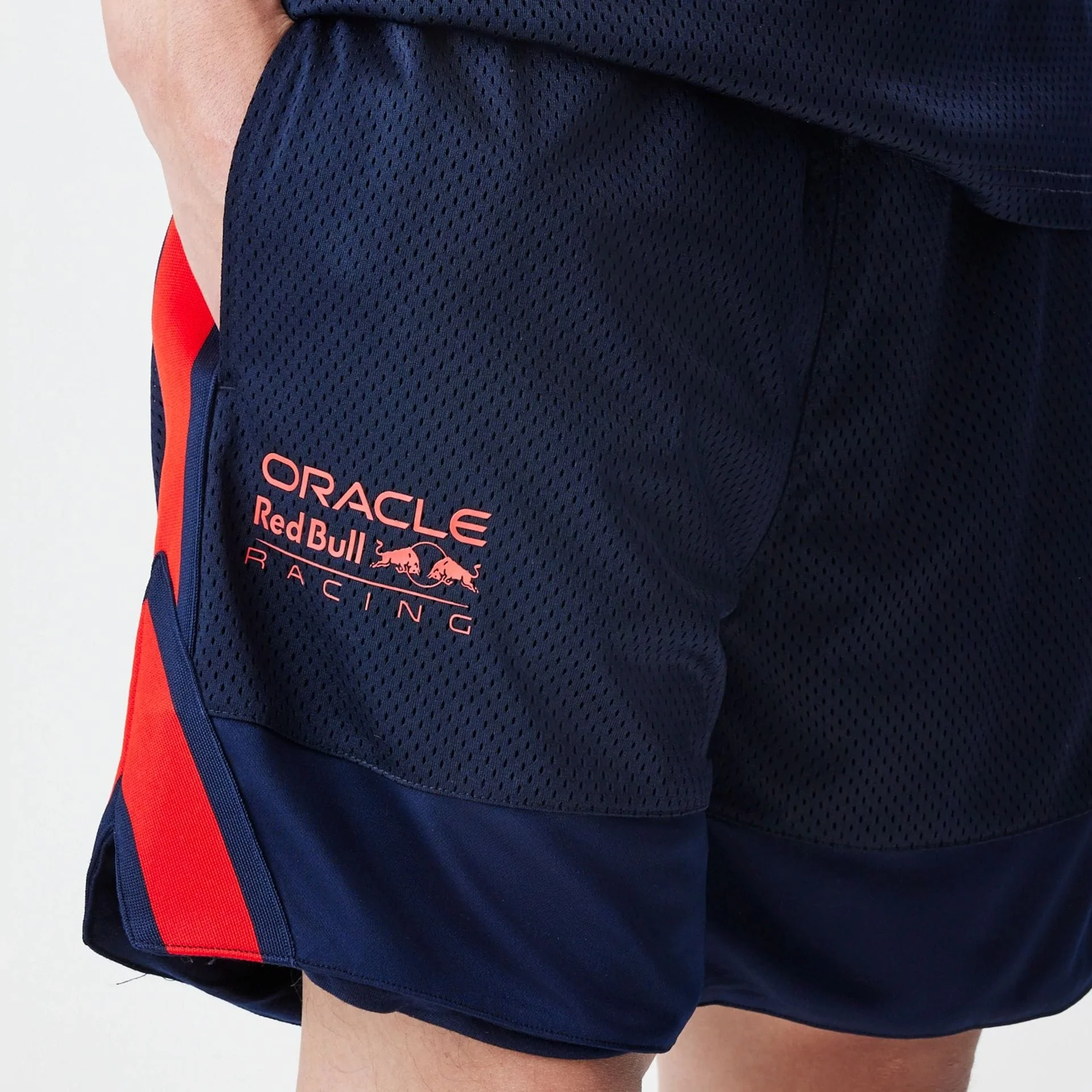 Red Bull Racing Basketball Mesh Dark Blue Shorts - Image 3