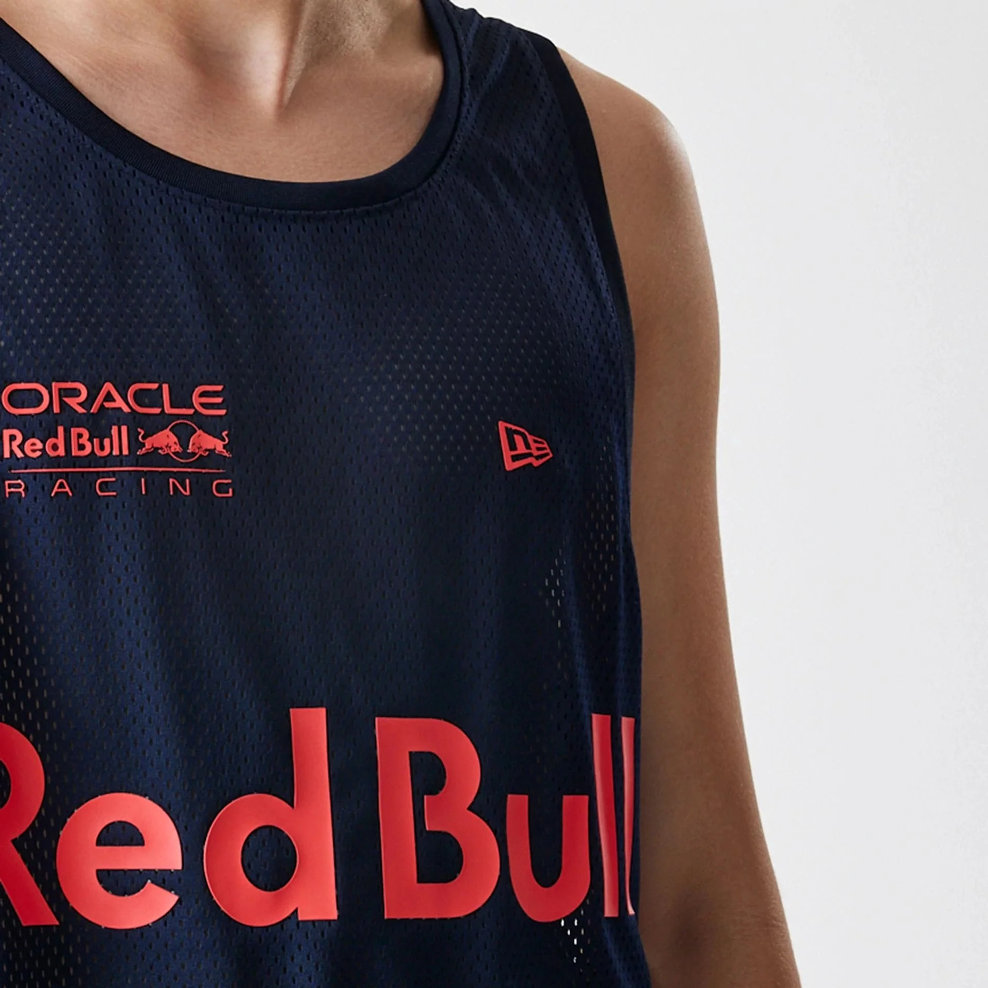 Red Bull Racing Basketball Mesh Dark Blue Sleeveless T-Shirt - Image 4