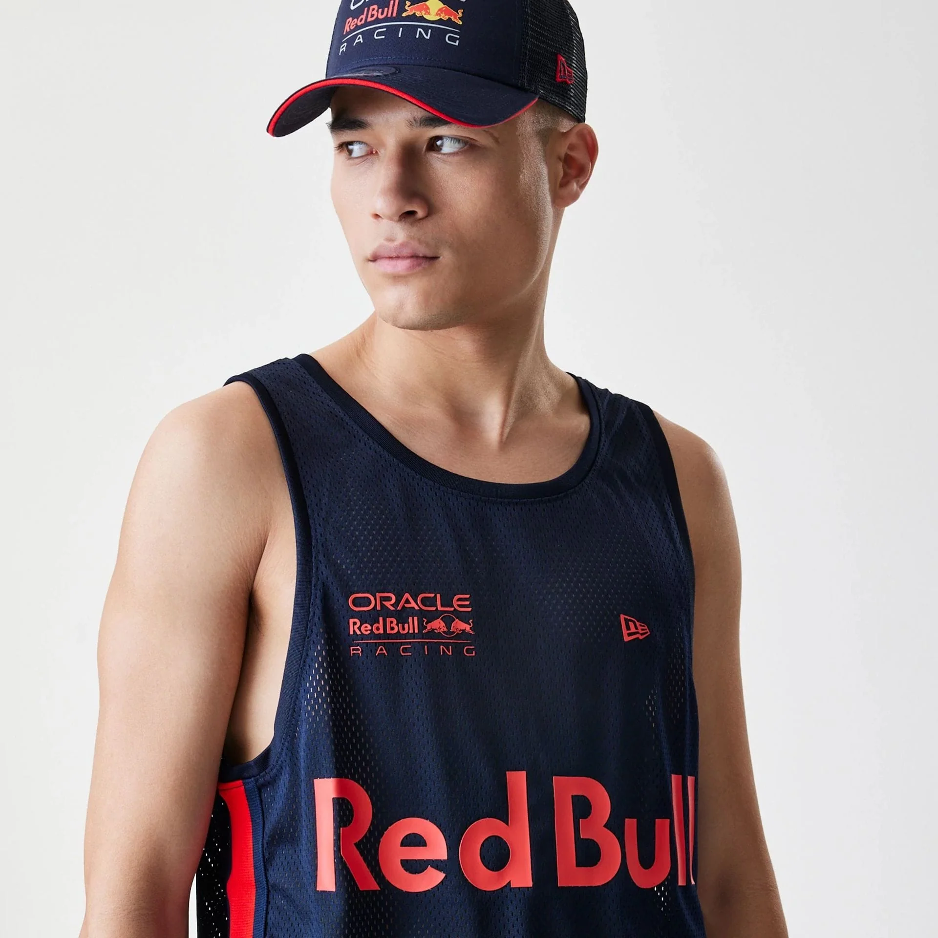 Red Bull Racing Basketball Mesh Dark Blue Sleeveless T-Shirt - Image 5