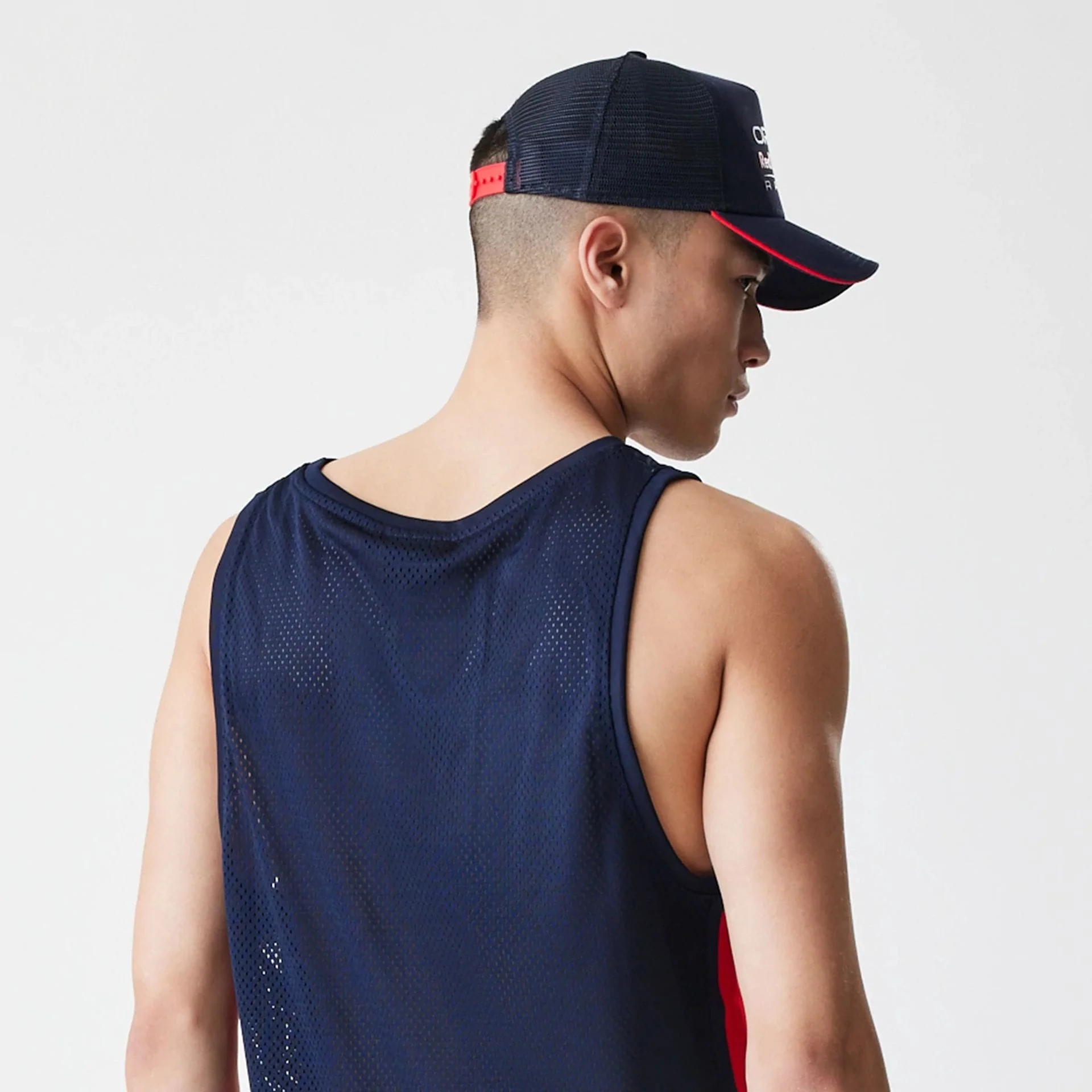 Red Bull Racing Basketball Mesh Dark Blue Sleeveless T-Shirt - Image 6