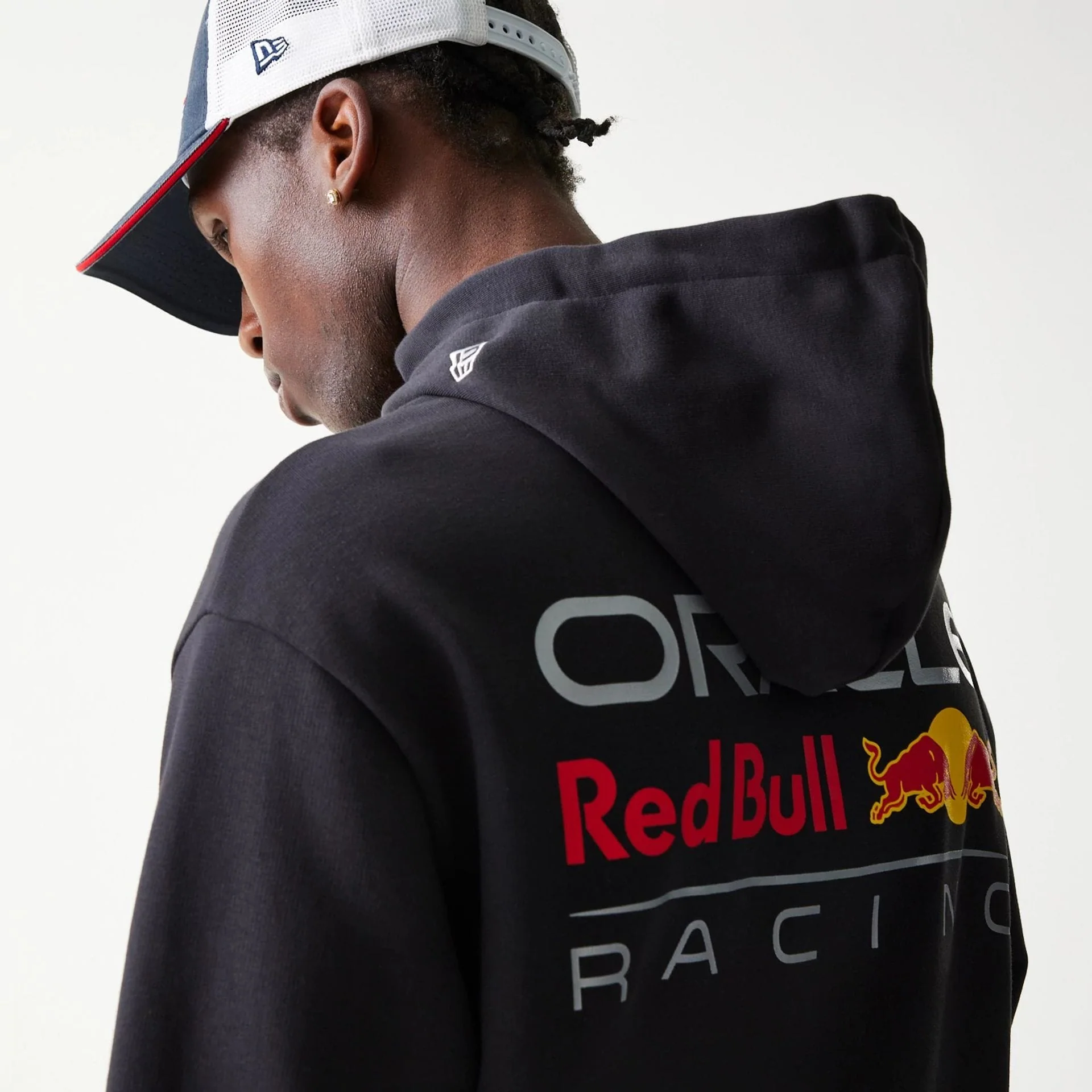 Red Bull Racing Black Oversized Pullover Hoodie - Image 6
