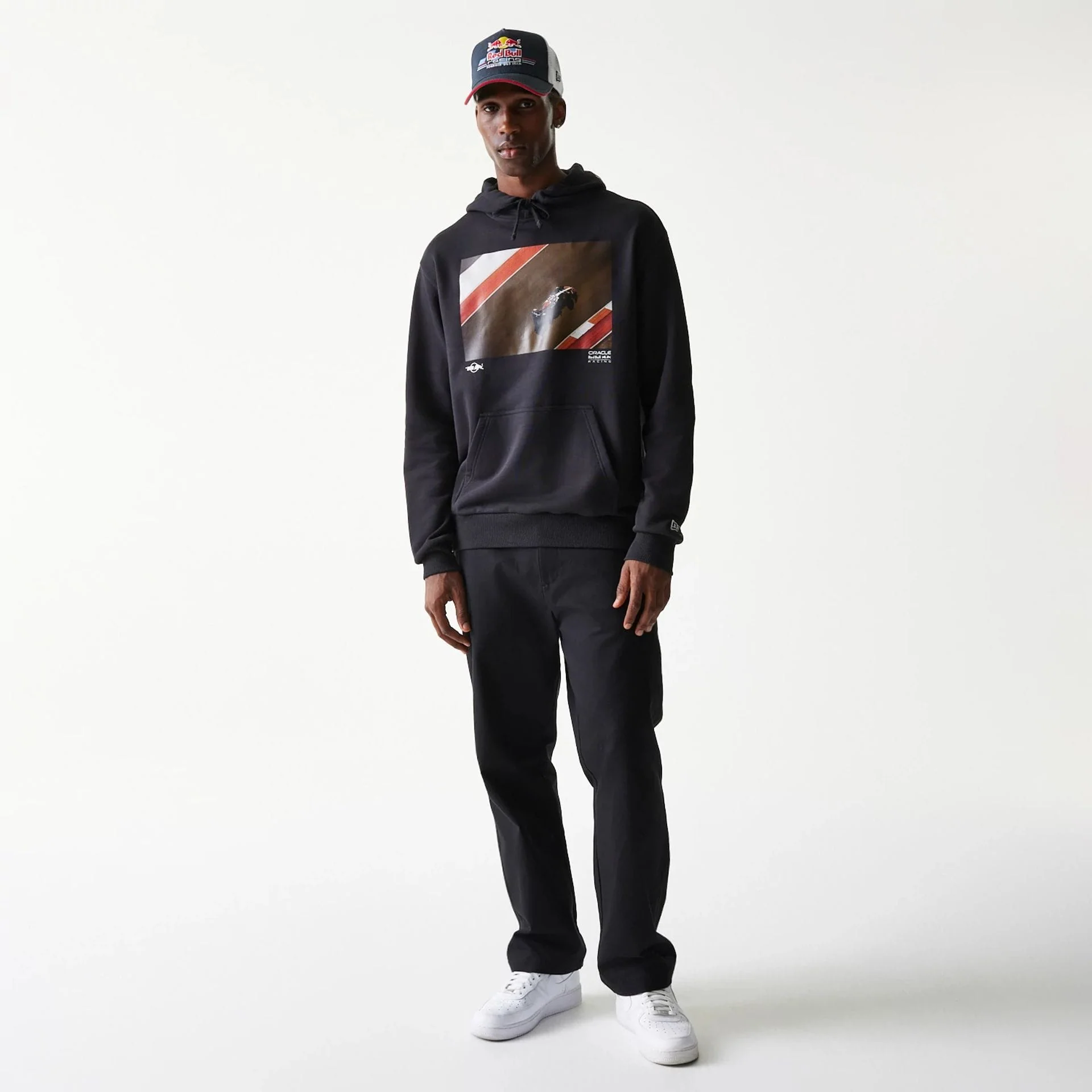 Red Bull Racing Black Oversized Pullover Hoodie - Image 7