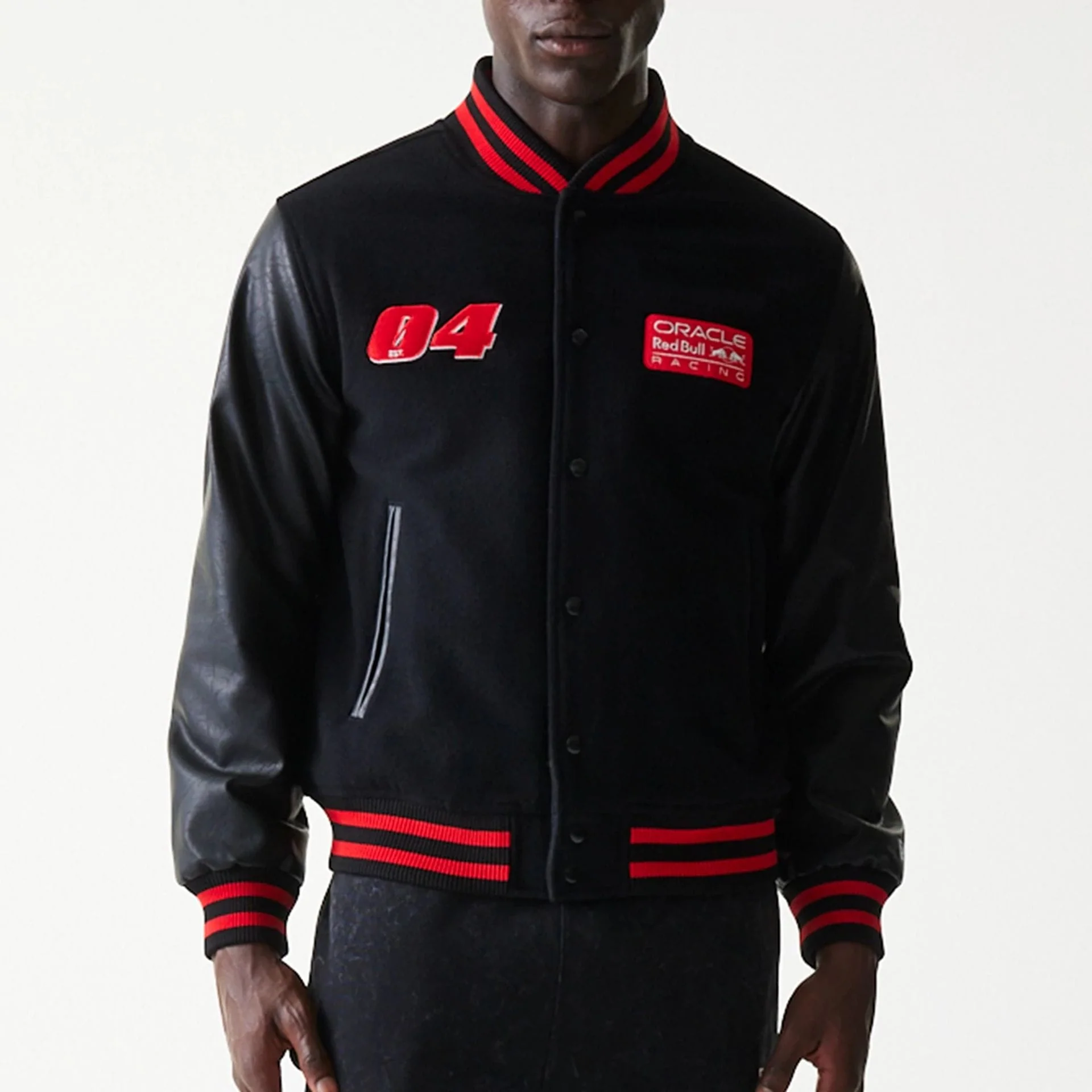 Red Bull Racing Black Varsity Jacket - Image 3