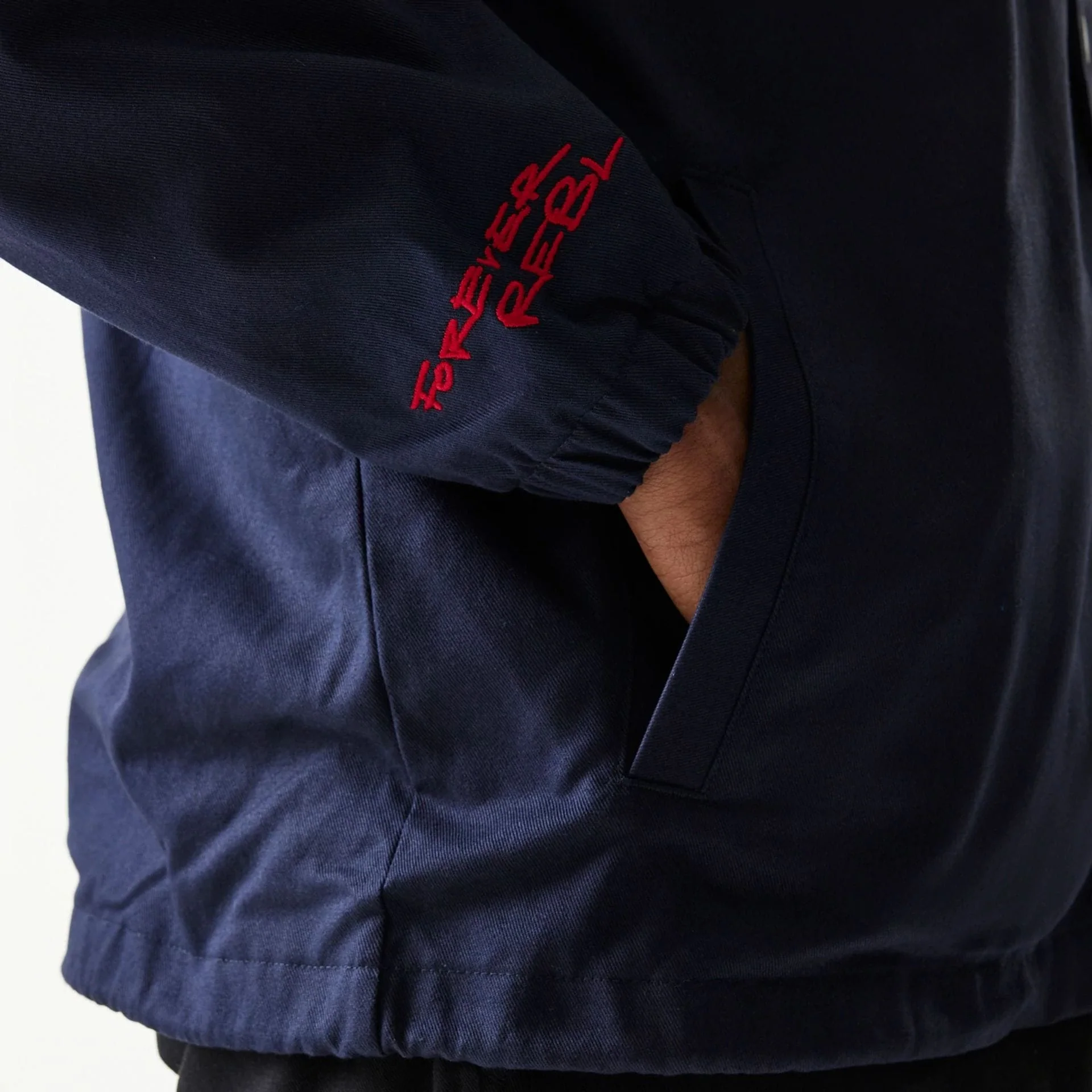 Red Bull Racing Dark Blue Oversized Coach Jacket - Image 4