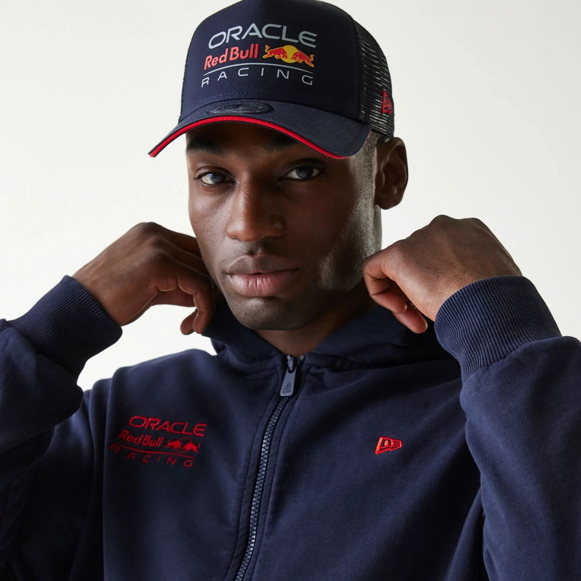 Red Bull Racing Dark Blue Oversized Full Zip Hoodie - Image 3