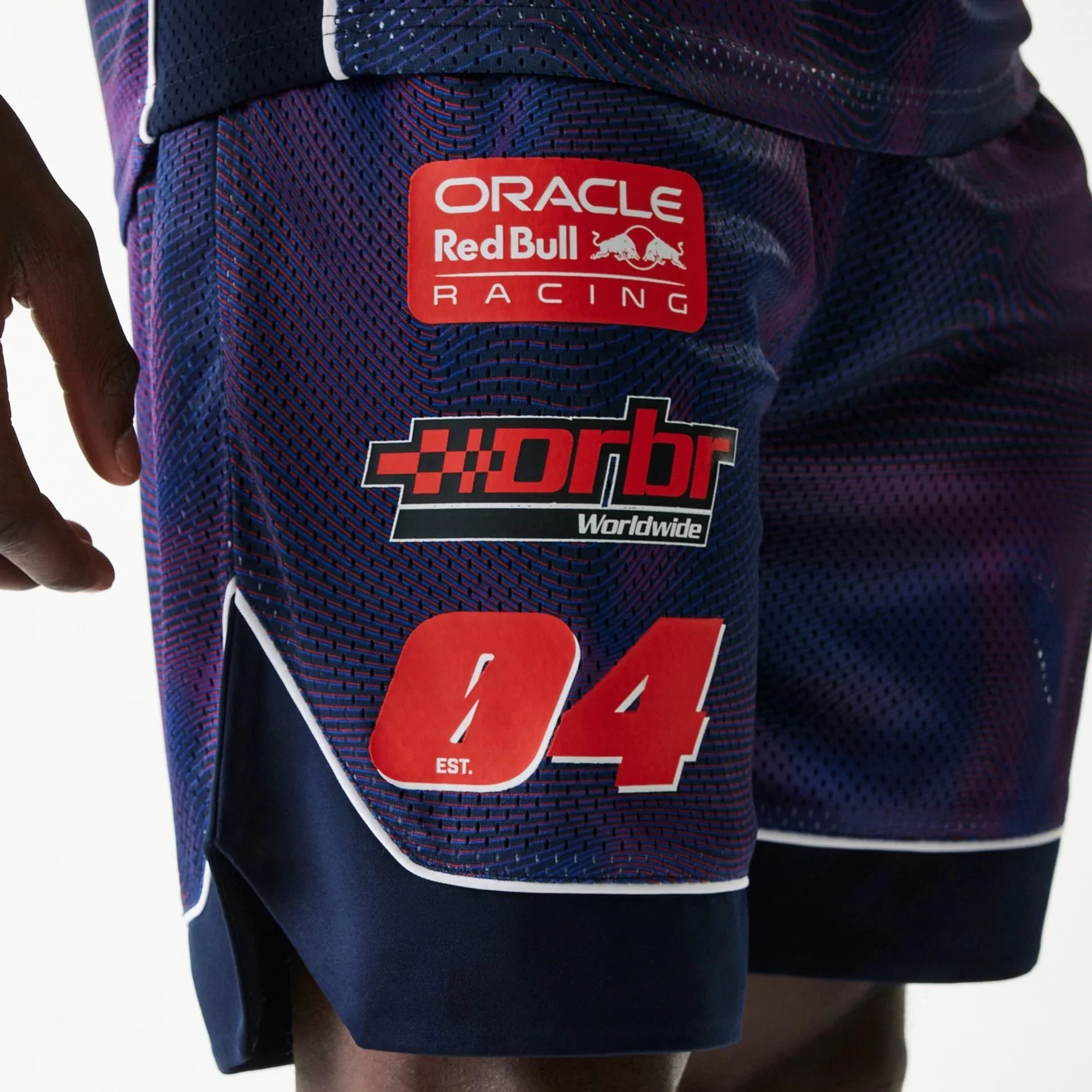 Red Bull Racing Dark Blue Oversized Mesh Shorts - Image 3