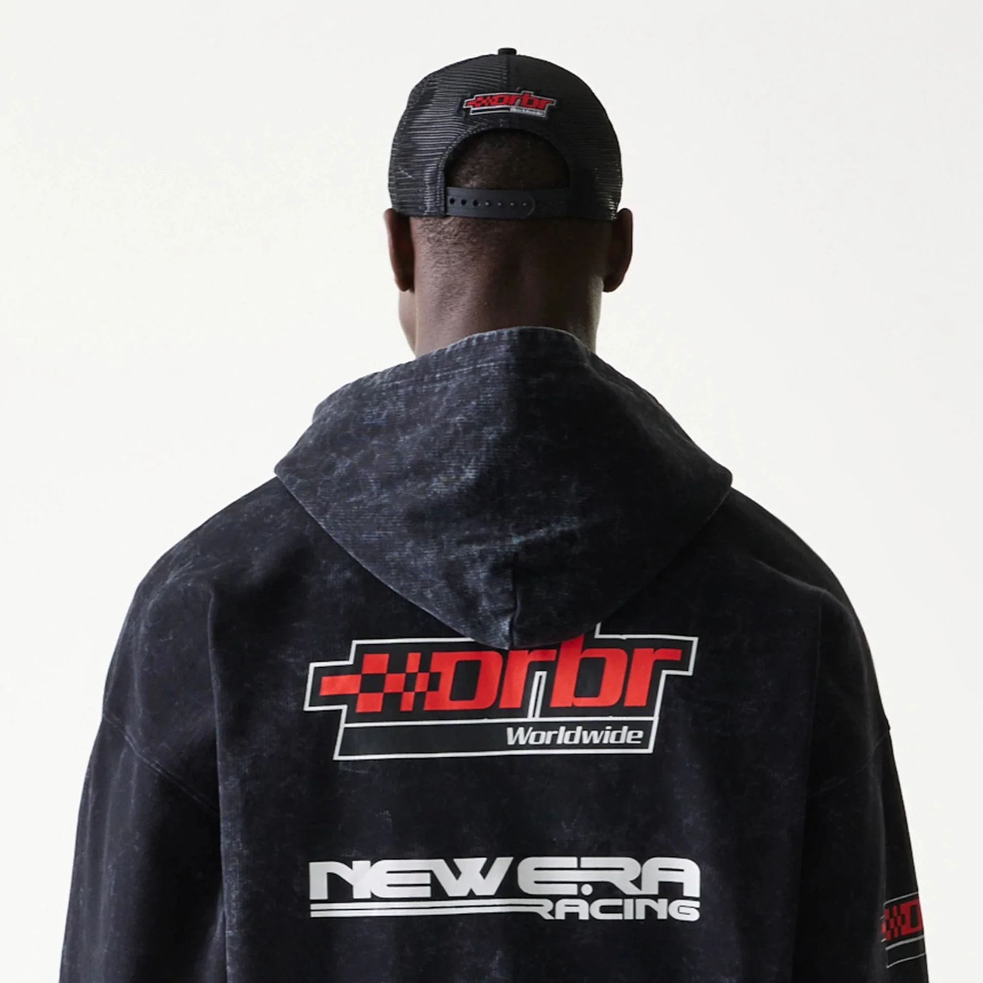 Red Bull Racing Graphic Black Dropped Shoulder Full Zip Hoodie - Image 4