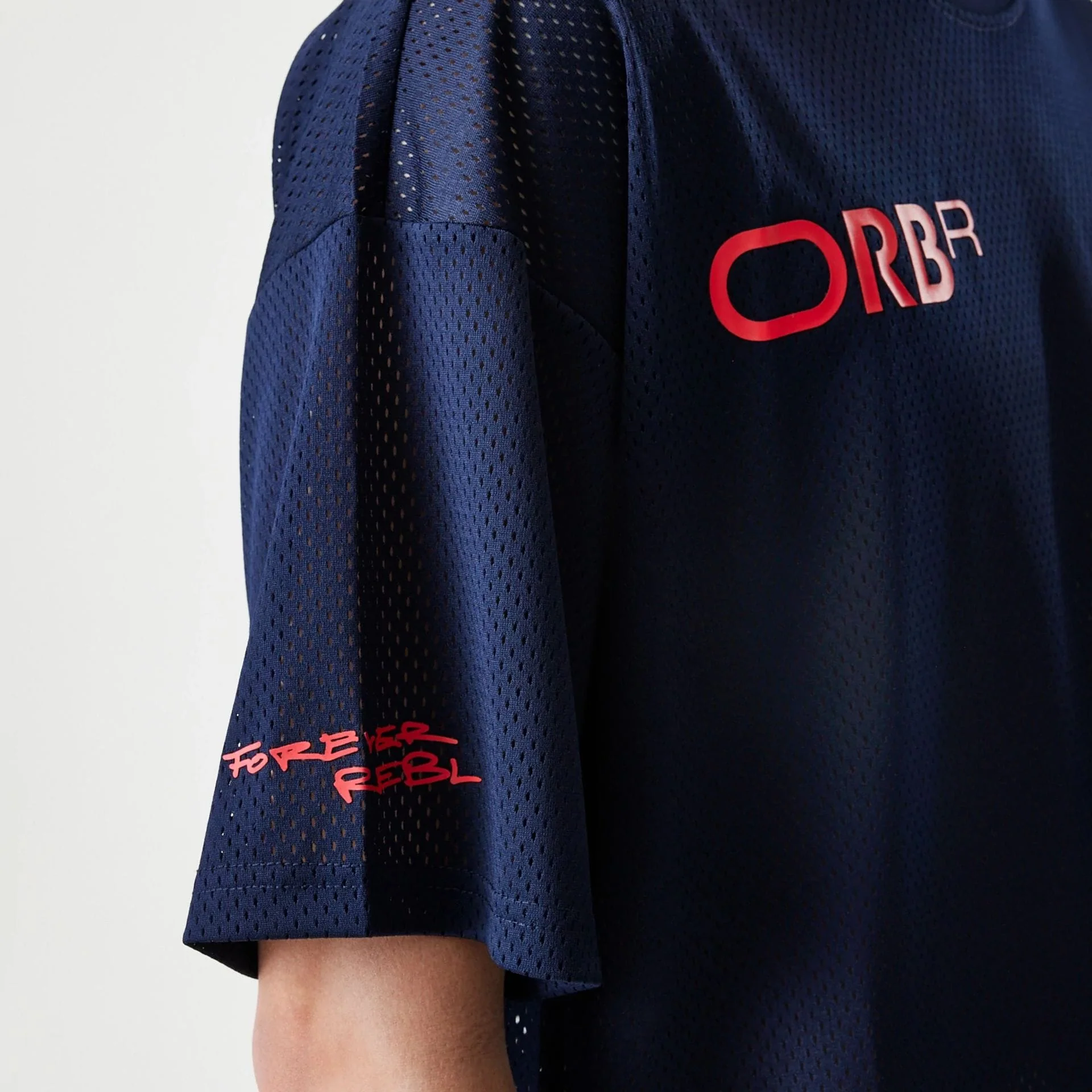Red Bull Racing Graphic Mesh Dark Blue Oversized T-Shirt - Image 3