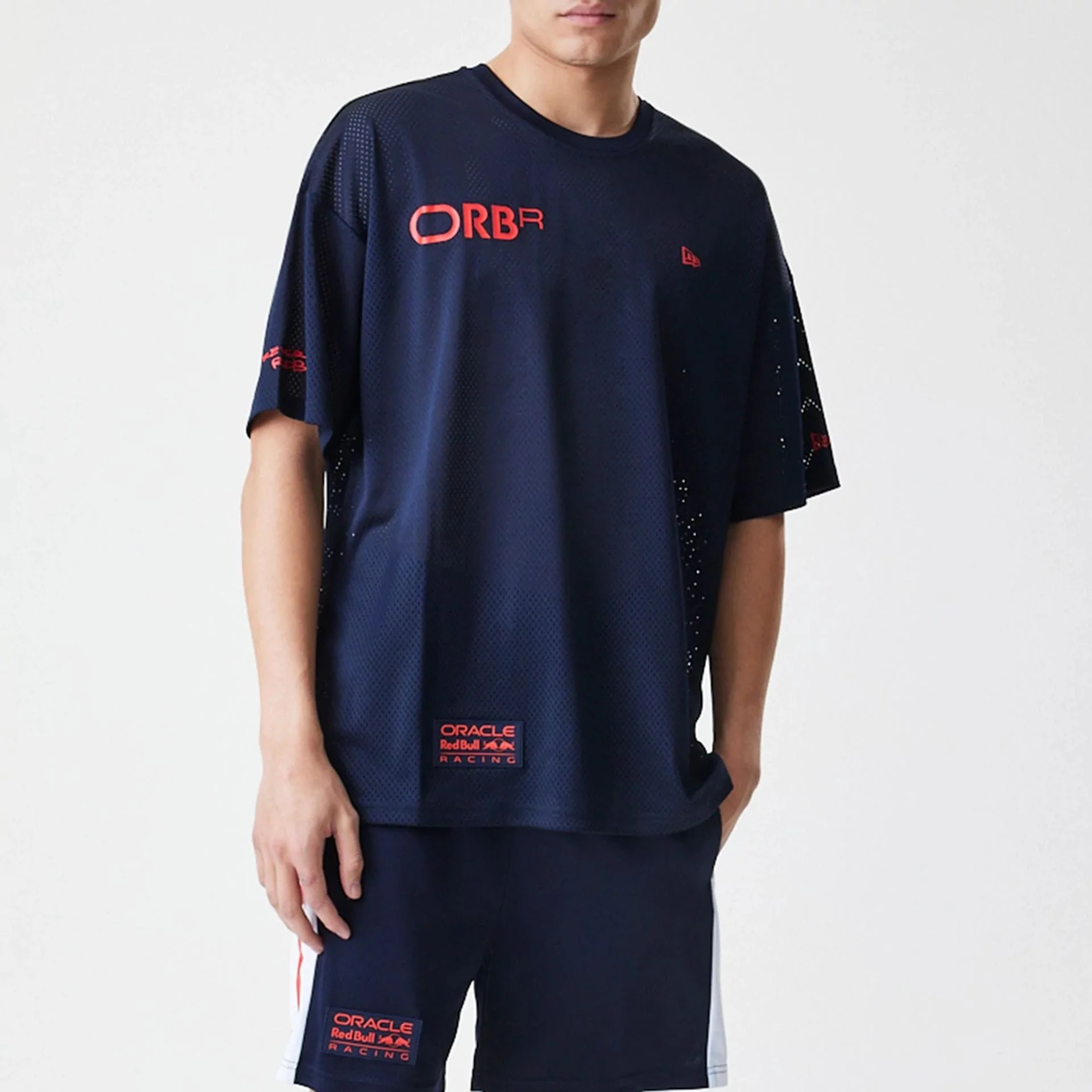 Red Bull Racing Graphic Mesh Dark Blue Oversized T-Shirt - Image 7