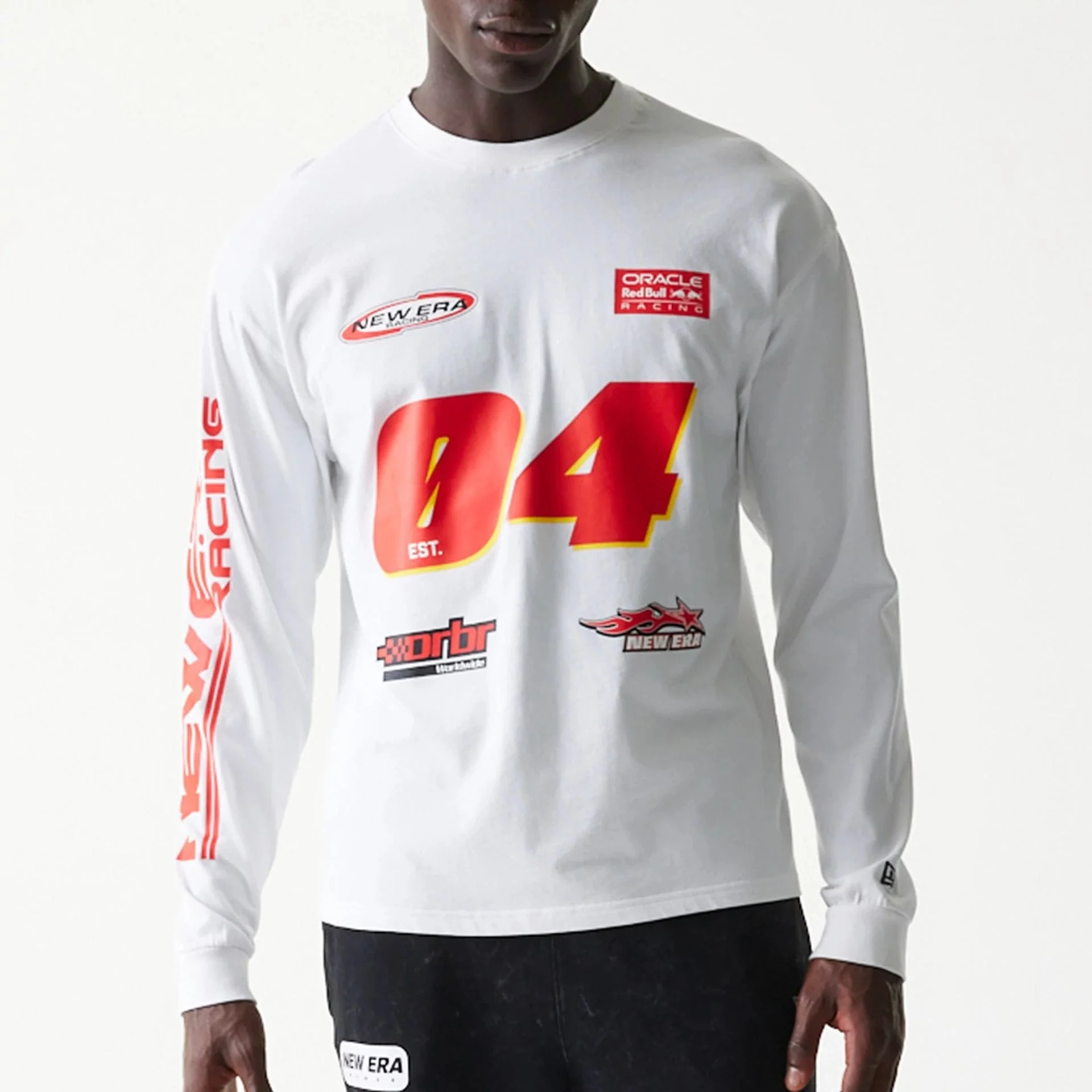 Red Bull Racing Graphic White Long Sleeve T-Shirt - Image 3