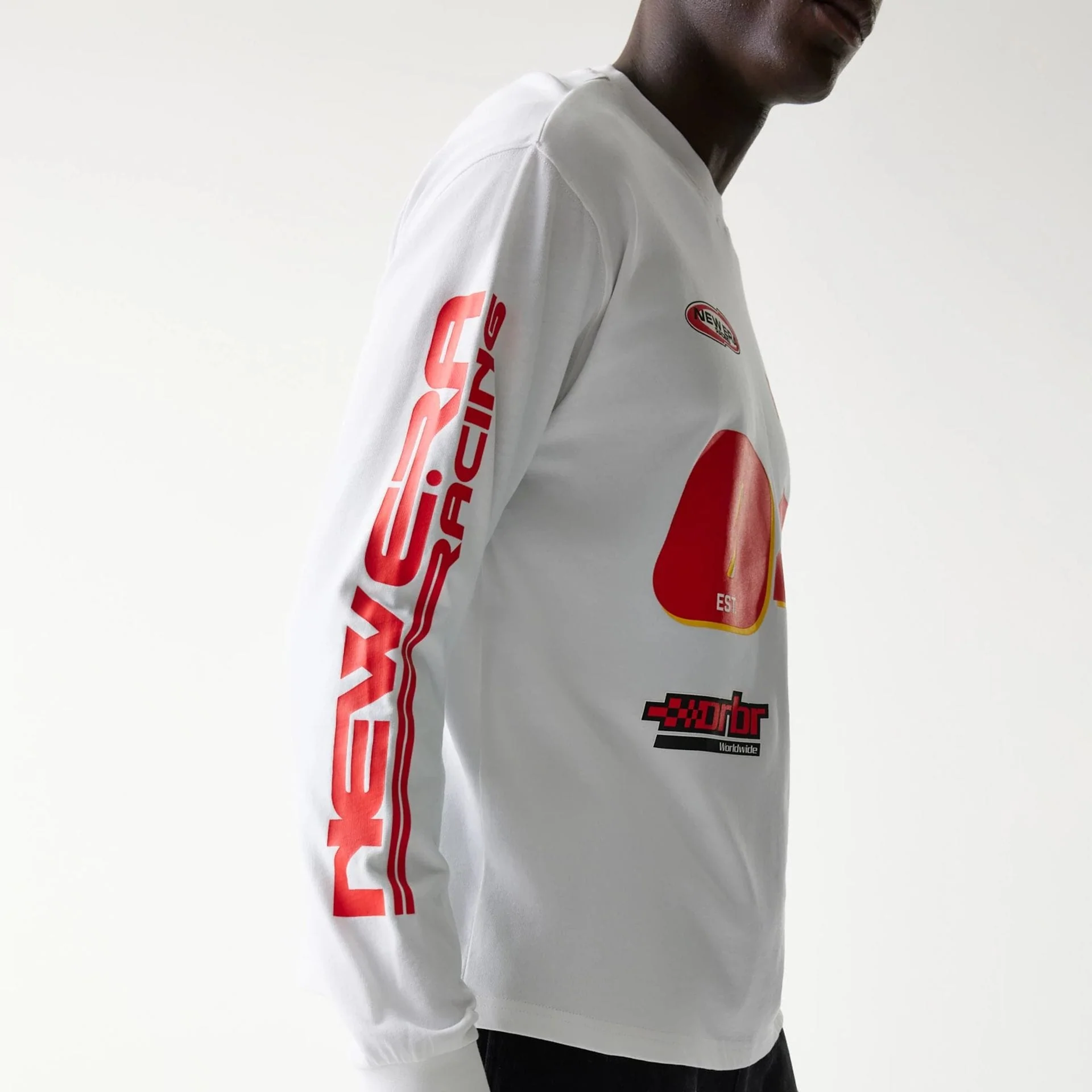 Red Bull Racing Graphic White Long Sleeve T-Shirt - Image 4