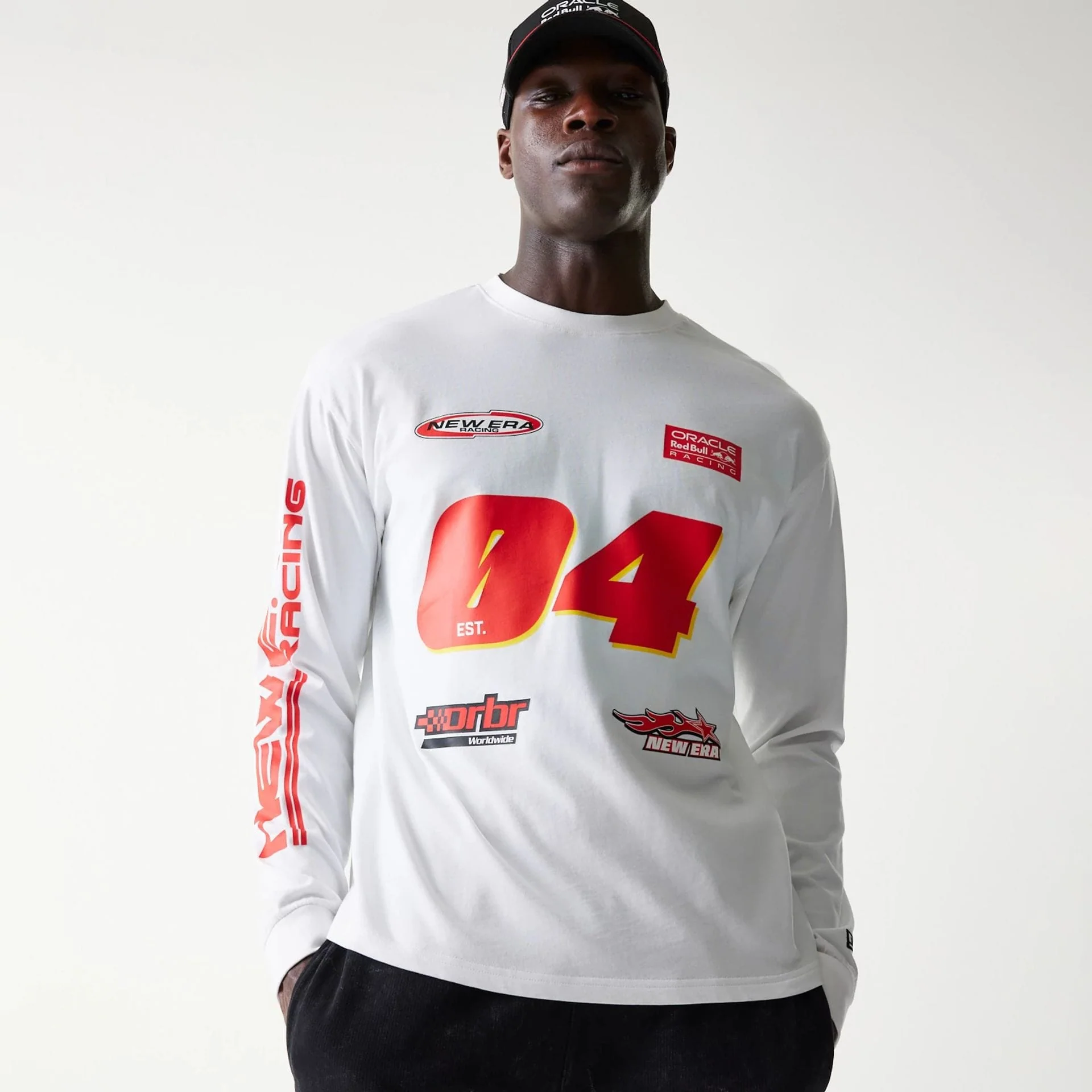 Red Bull Racing Graphic White Long Sleeve T-Shirt - Image 5