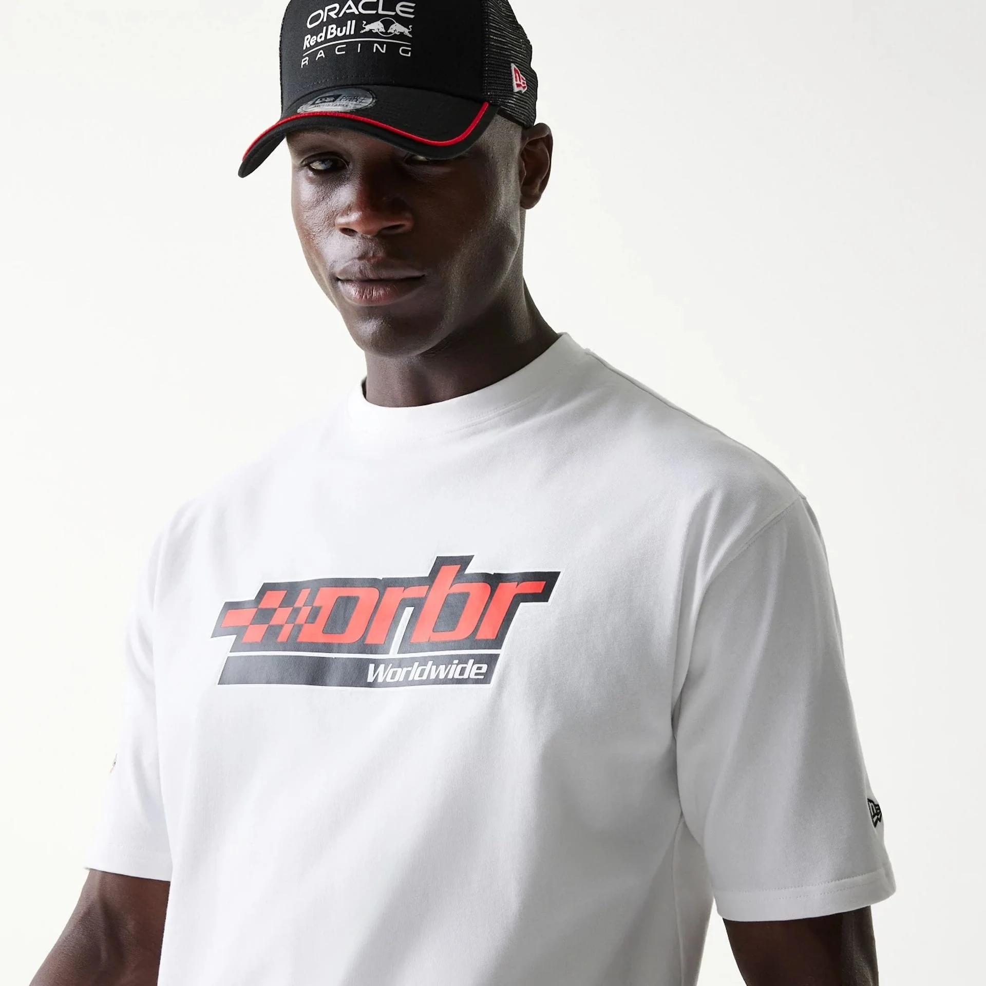 Red Bull Racing Graphic White Oversized T-Shirt - Image 3