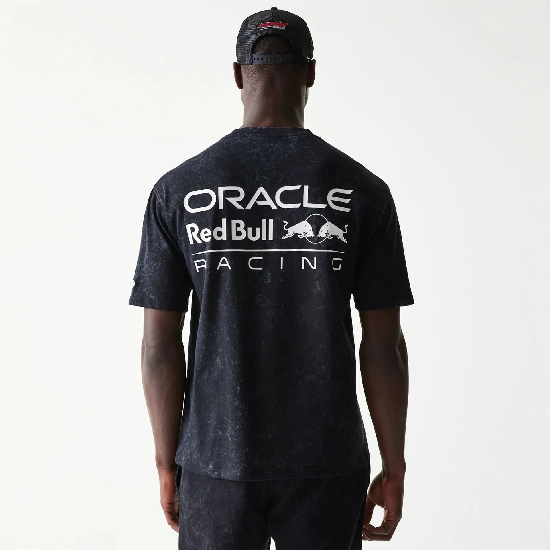 Red Bull Racing Linear Graphic Black Oversized T-Shirt - Image 2
