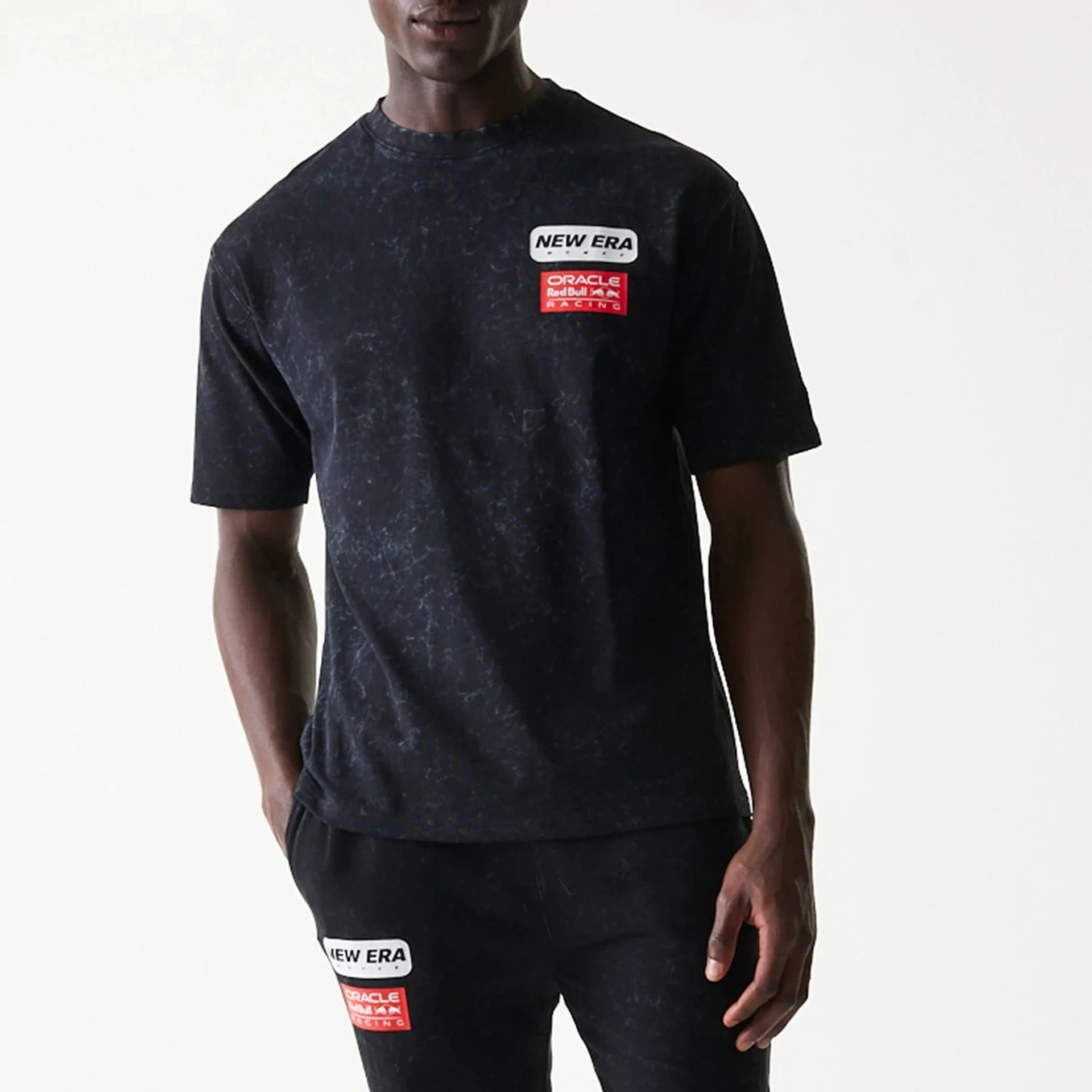 Red Bull Racing Linear Graphic Black Oversized T-Shirt - Image 3