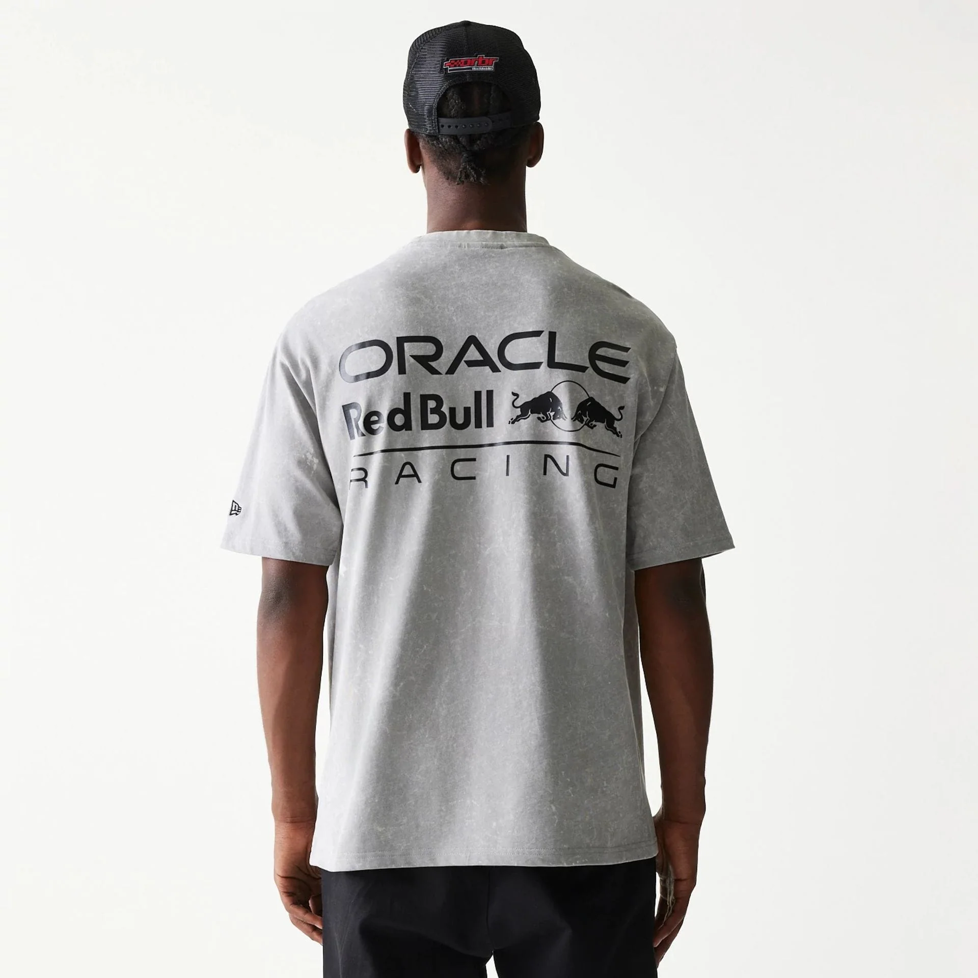 Red Bull Racing Linear Graphic Grey Oversized T-Shirt - Image 2