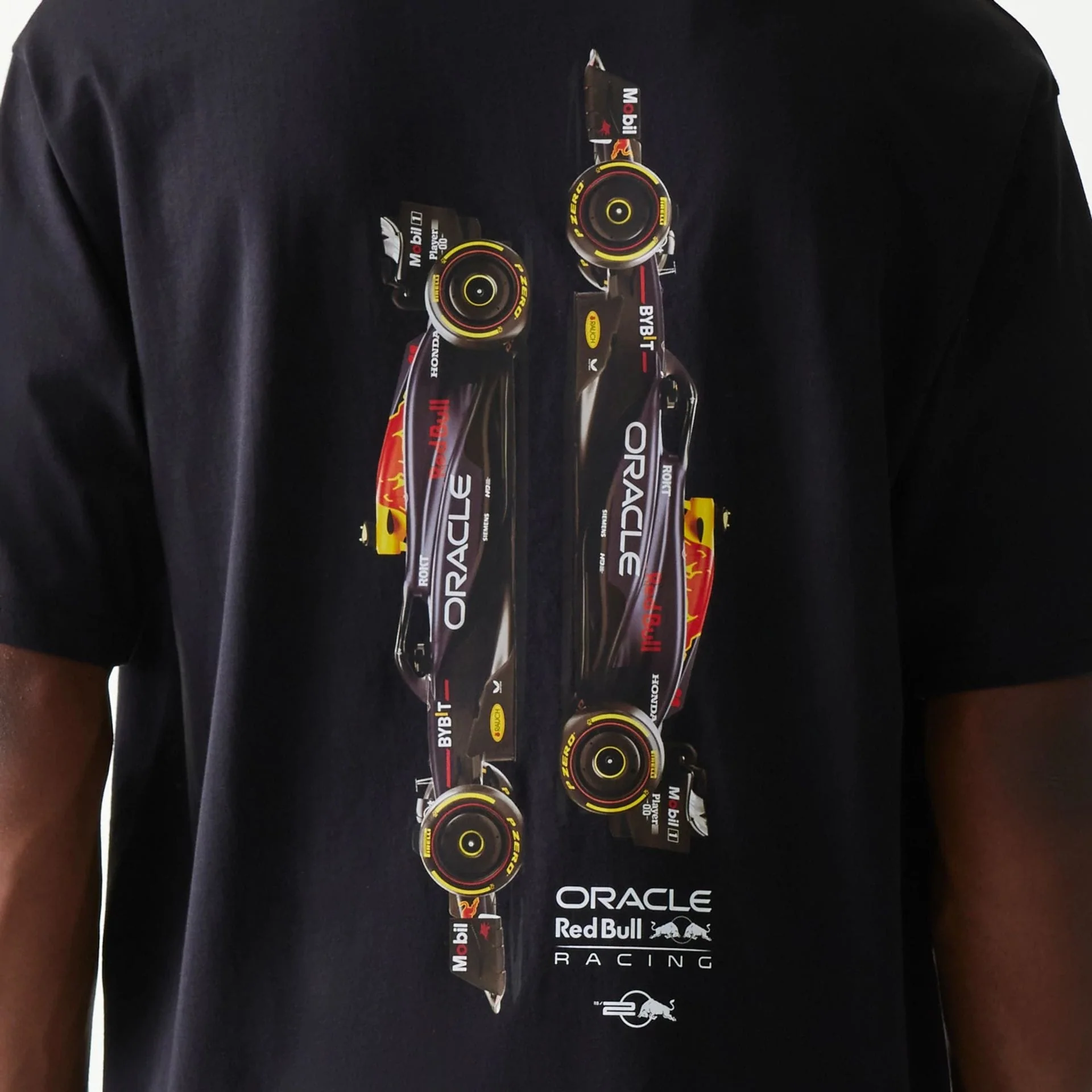 Red Bull Racing Profile Black Oversized T-Shirt - Image 4